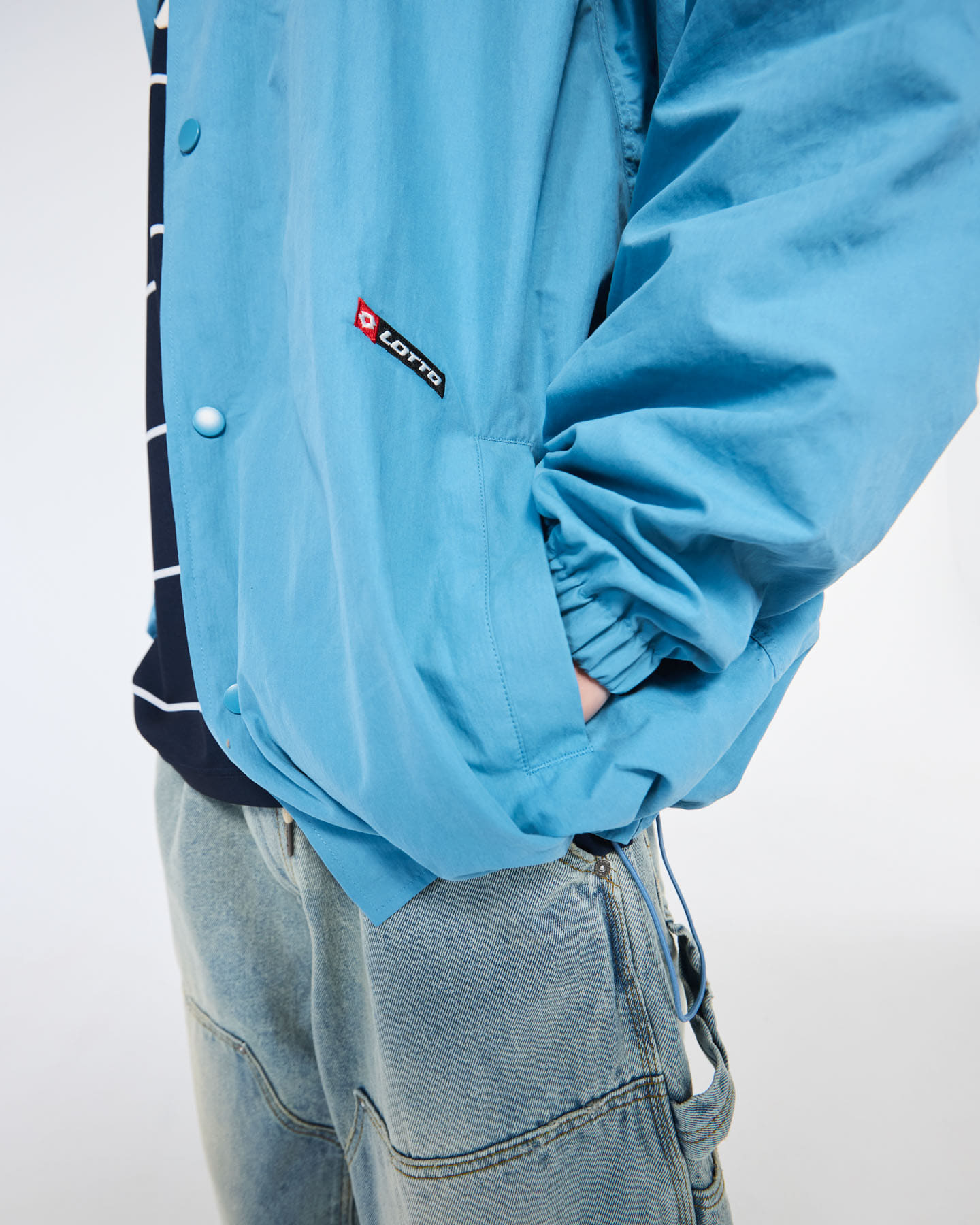 LOTTO　AUTHENTIC COACH JACKET DULL BLUE M