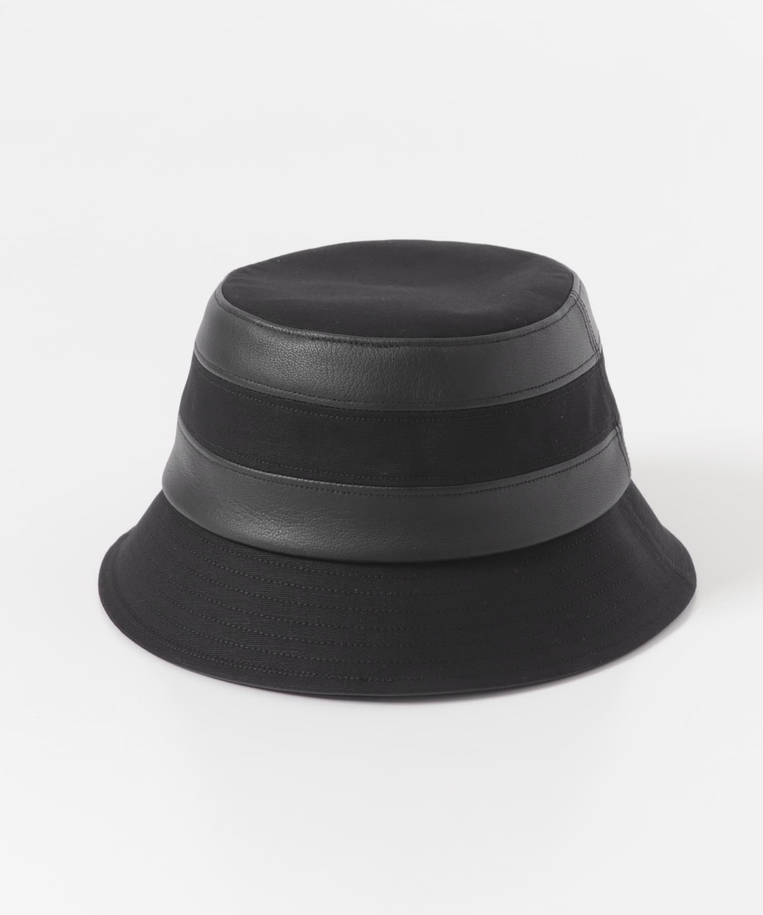 KIJIMA TAKAYUKI DUCK&GOATSKIN BUCKET HAT(2 BLACK): 帽子｜URBAN