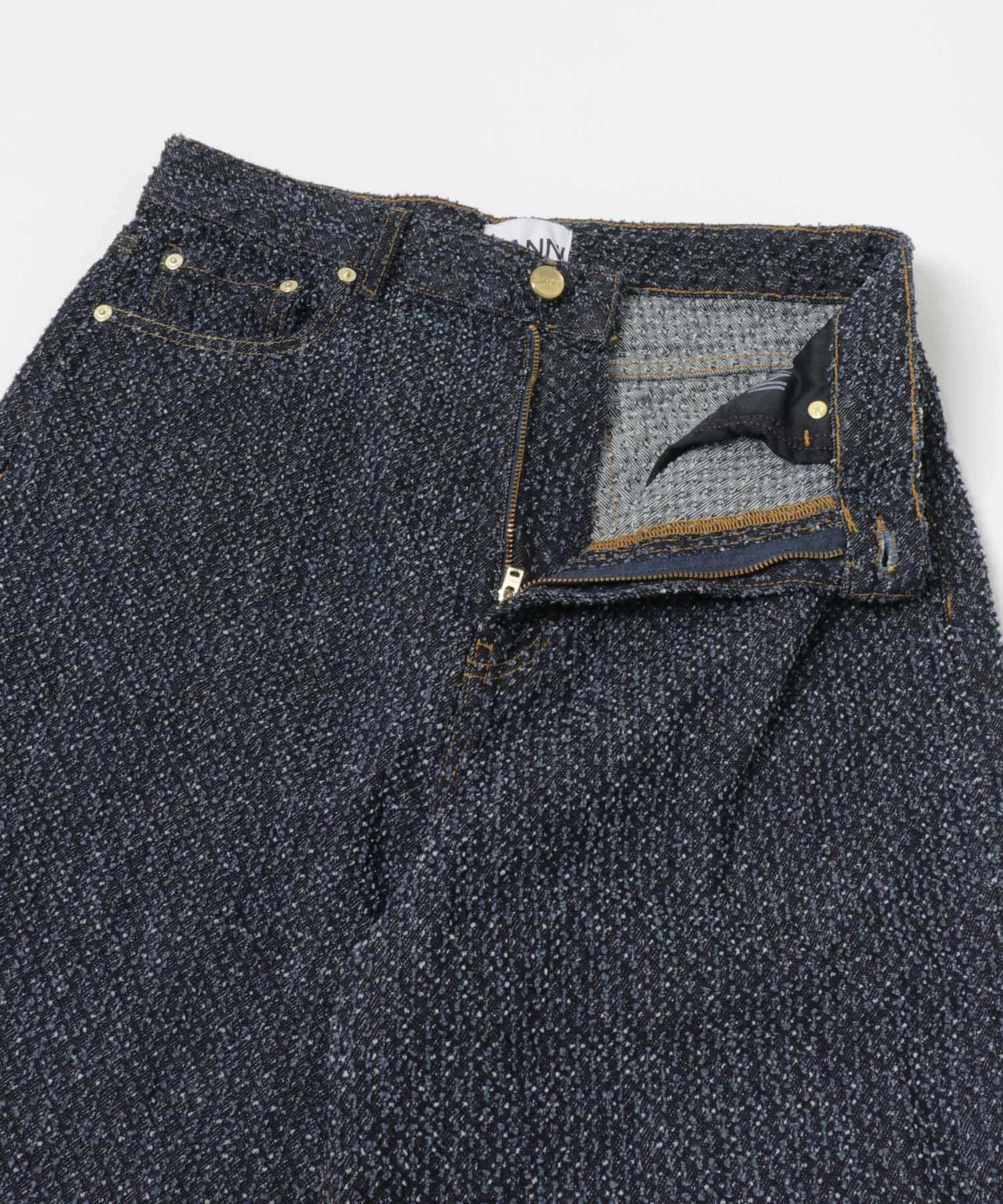 GANNI　TWEED DENIM BAGGY JEANS RINSE 25