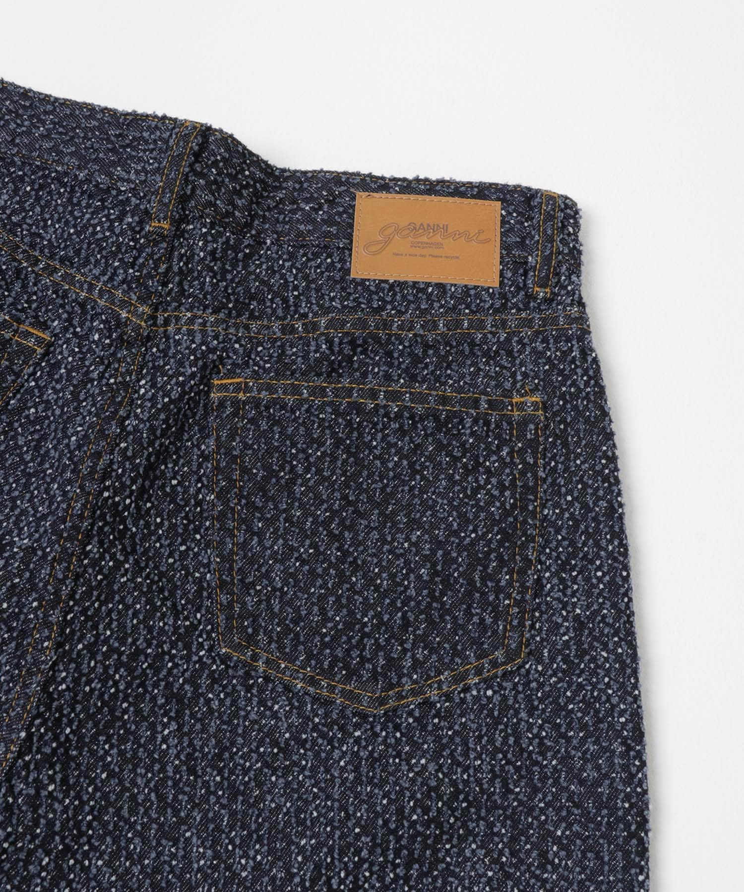 GANNI　TWEED DENIM BAGGY JEANS RINSE 25
