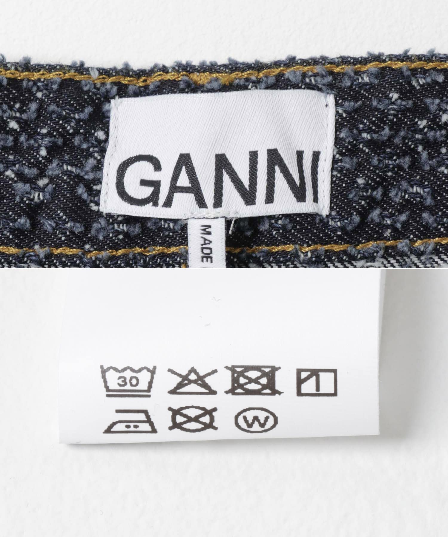 GANNI　TWEED DENIM BAGGY JEANS RINSE 25