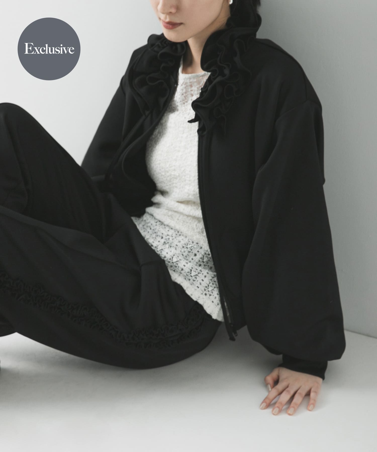 『別注』crinkle crinkle crinkle×URBAN RESEARCH　FRILL COLLER TRACK JACKET
