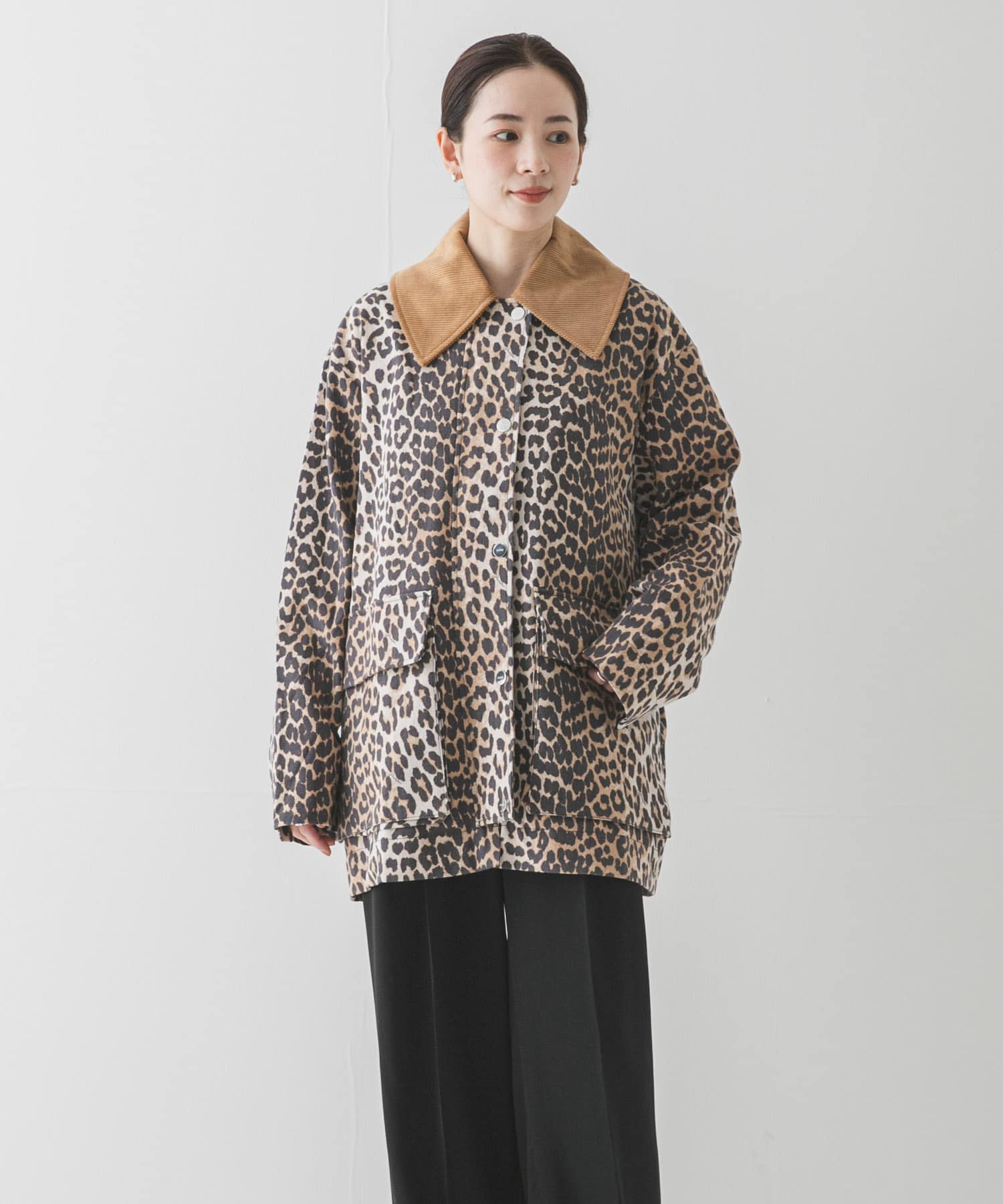 GANNI　PRINTED CANVAS MIDI JACKET