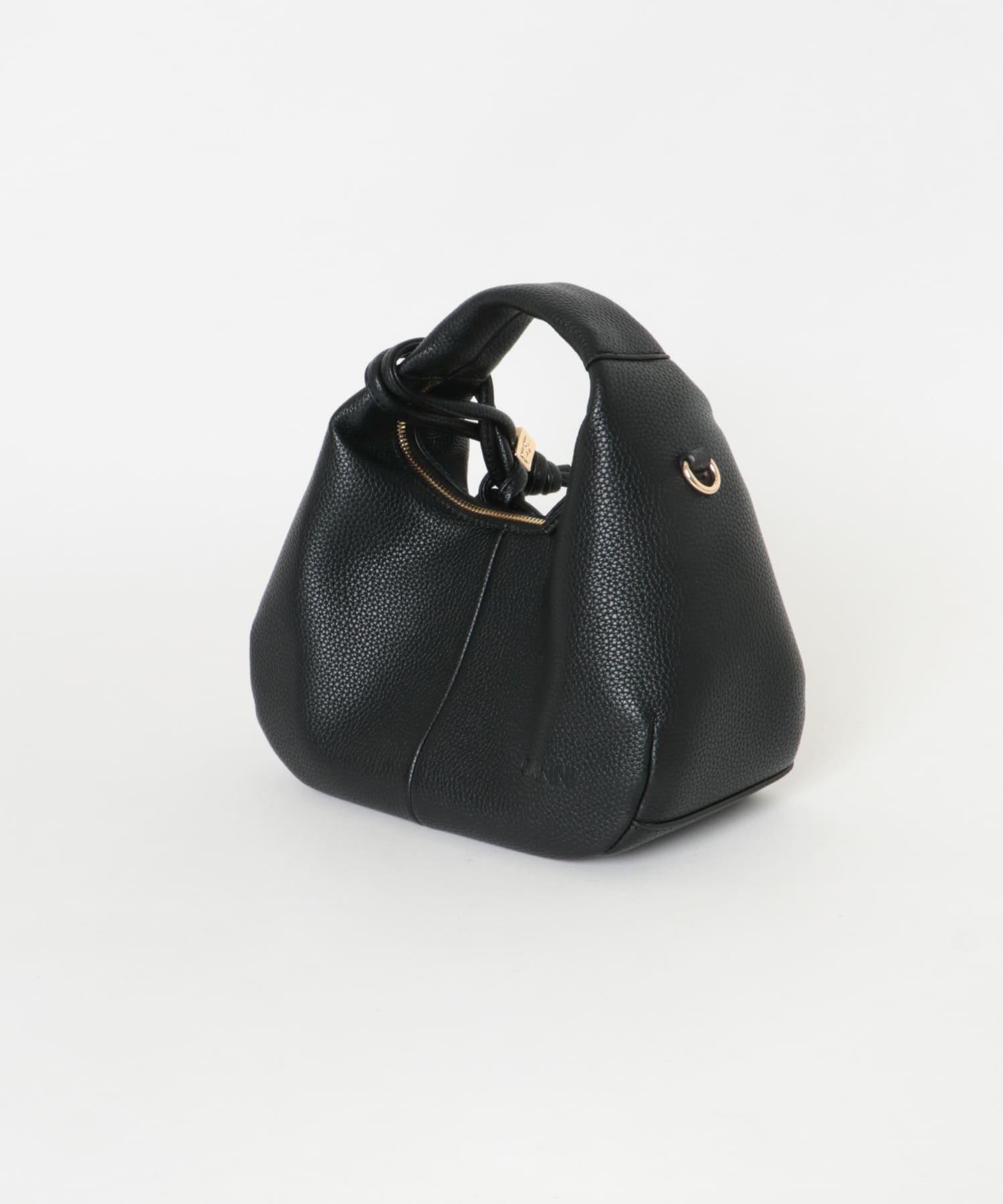 GANNI　HOBO MINI GRAINED BLACK -