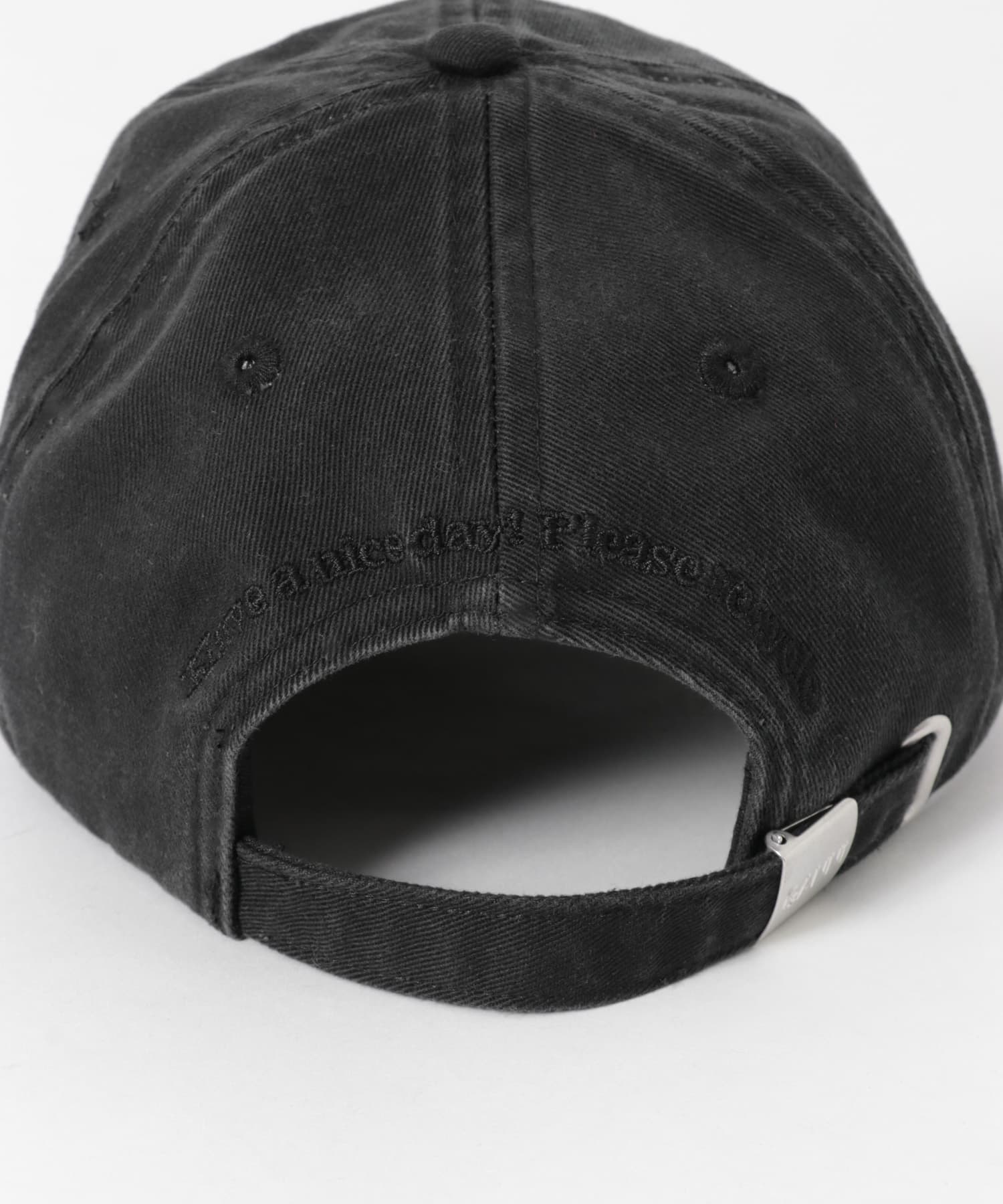 GANNI　WASHED COTTON CANVAS CAP BLACK -
