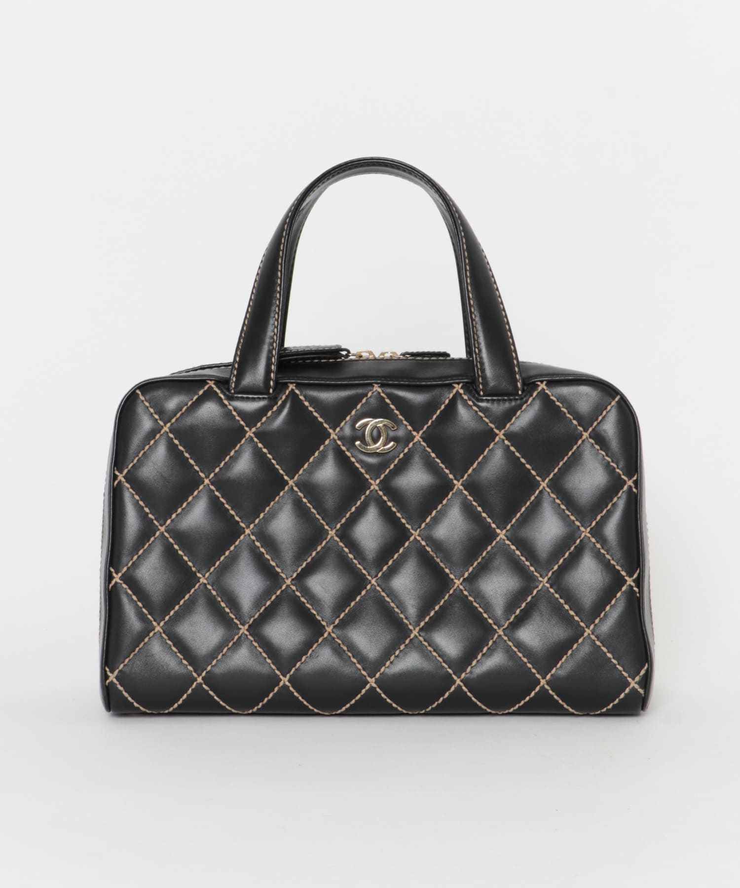 VINTAGE　シャネル90Sココマークステッチボストン