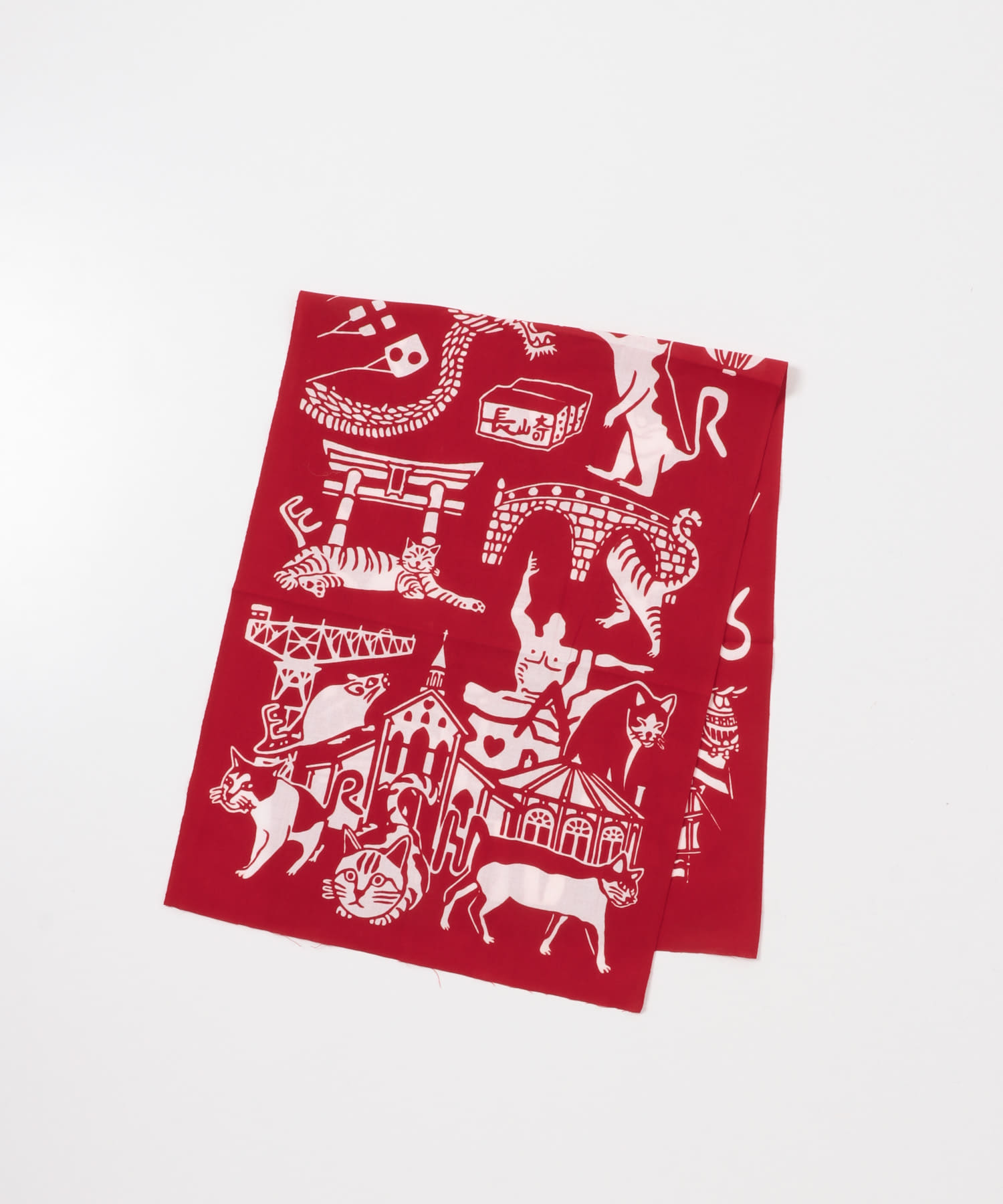 たてまつる　長崎のURおまがり猫 本染赤 レッド 0