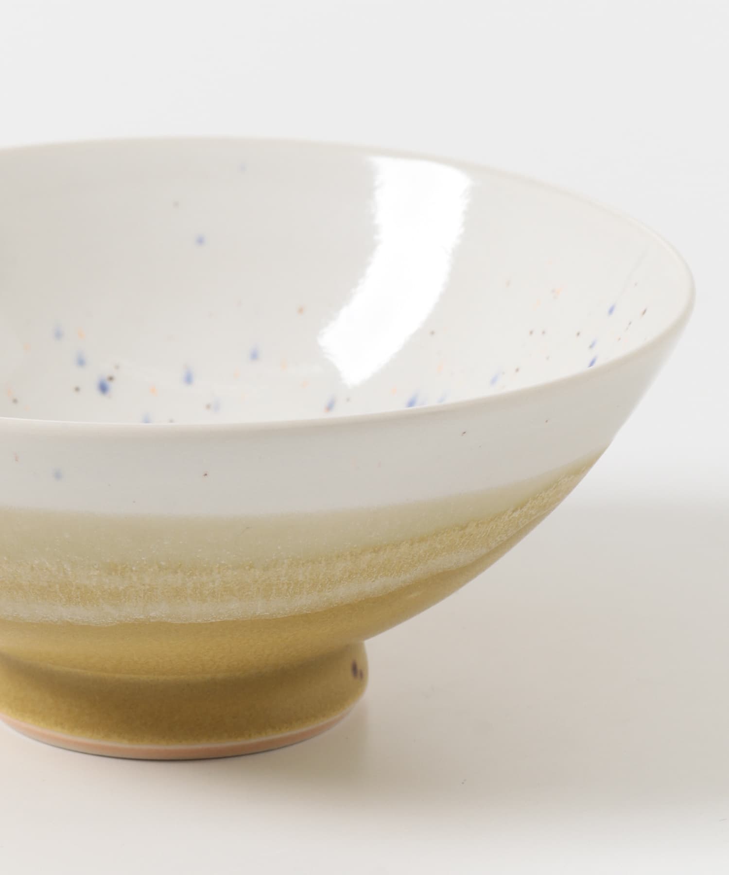 ミドリ陶芸舎　茶碗Lツートン 黄×白 0