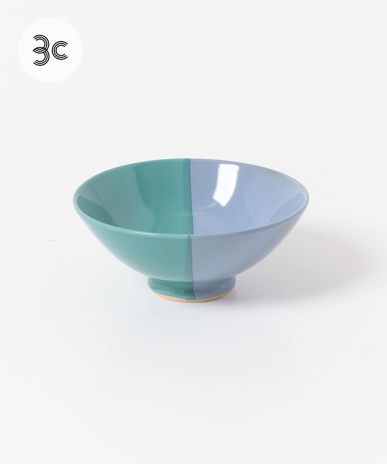 ミドリ陶芸舎　茶碗Lツートン 紫×ターコイズ 0