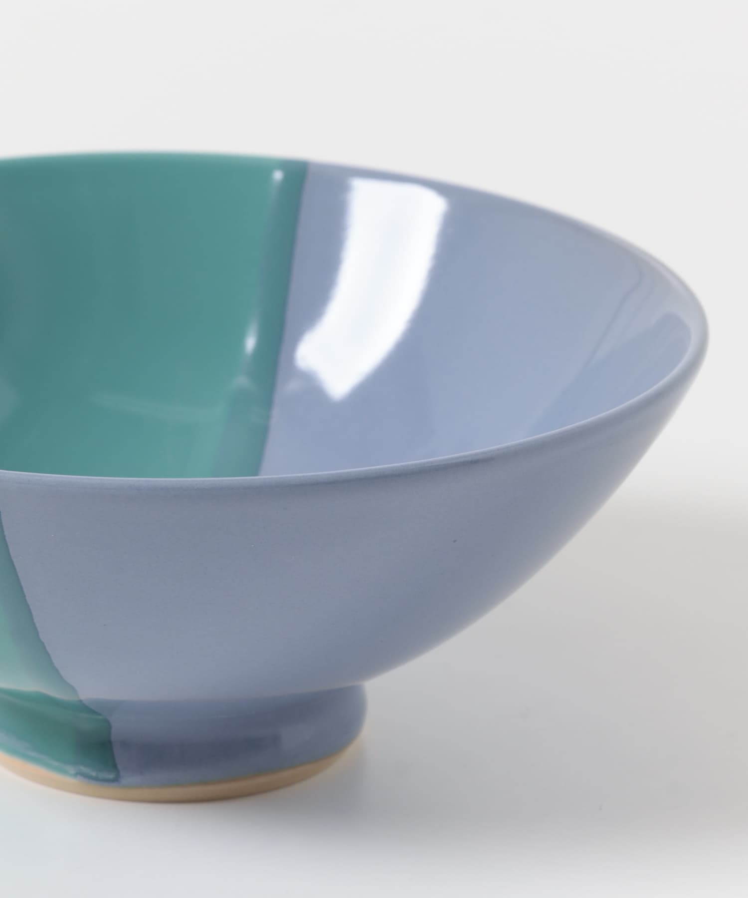 ミドリ陶芸舎　茶碗Lツートン 紫×ターコイズ 0