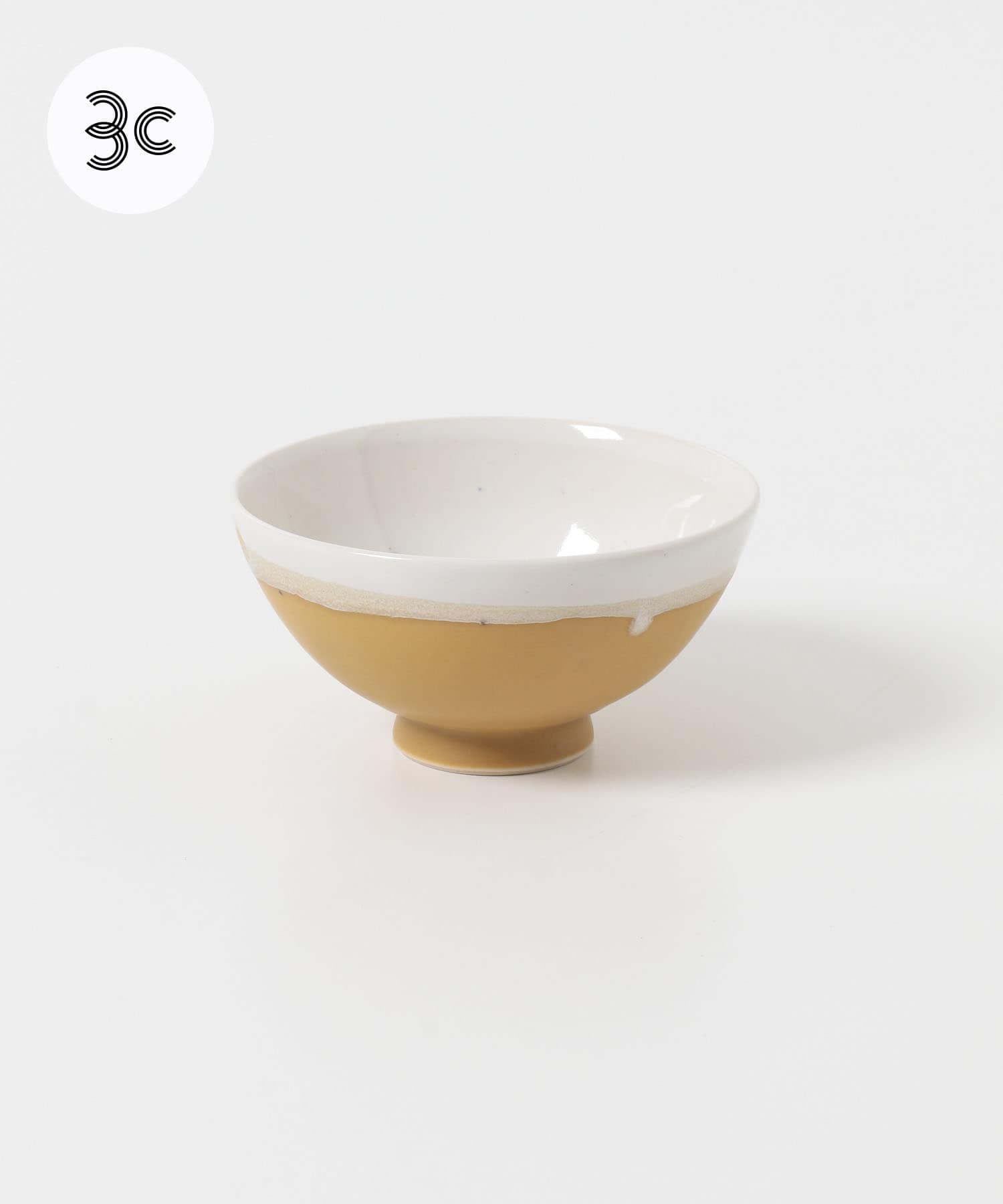 ミドリ陶芸舎　茶碗Sツートン 黄×白 0