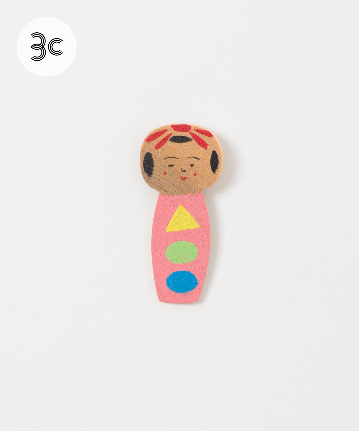 すはらゆう子　こけしブローチ