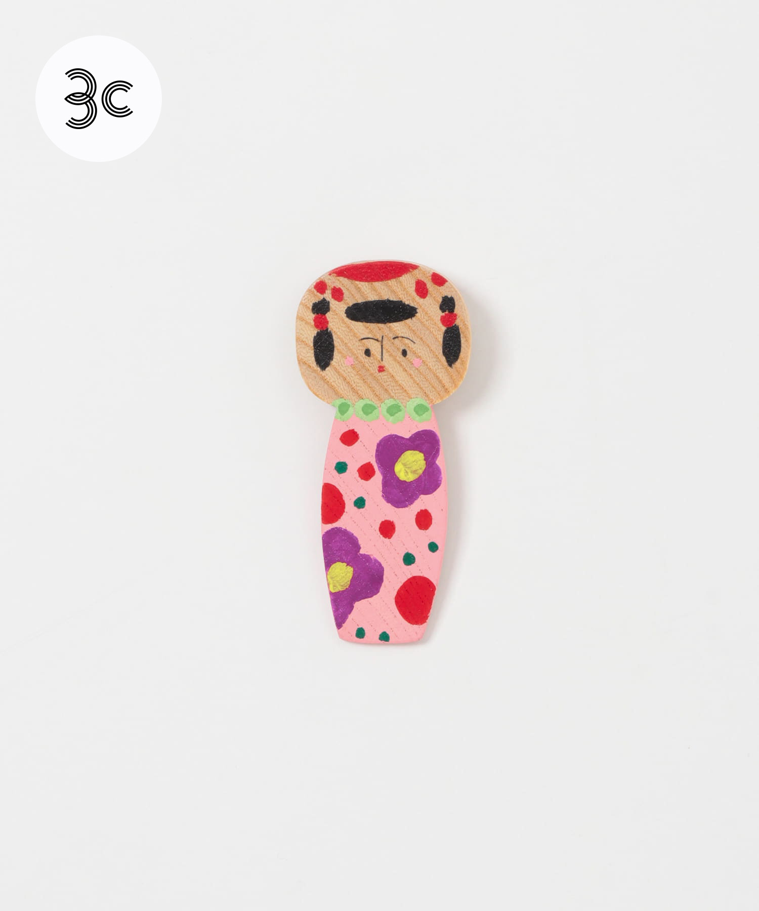 すはらゆう子　こけしブローチ