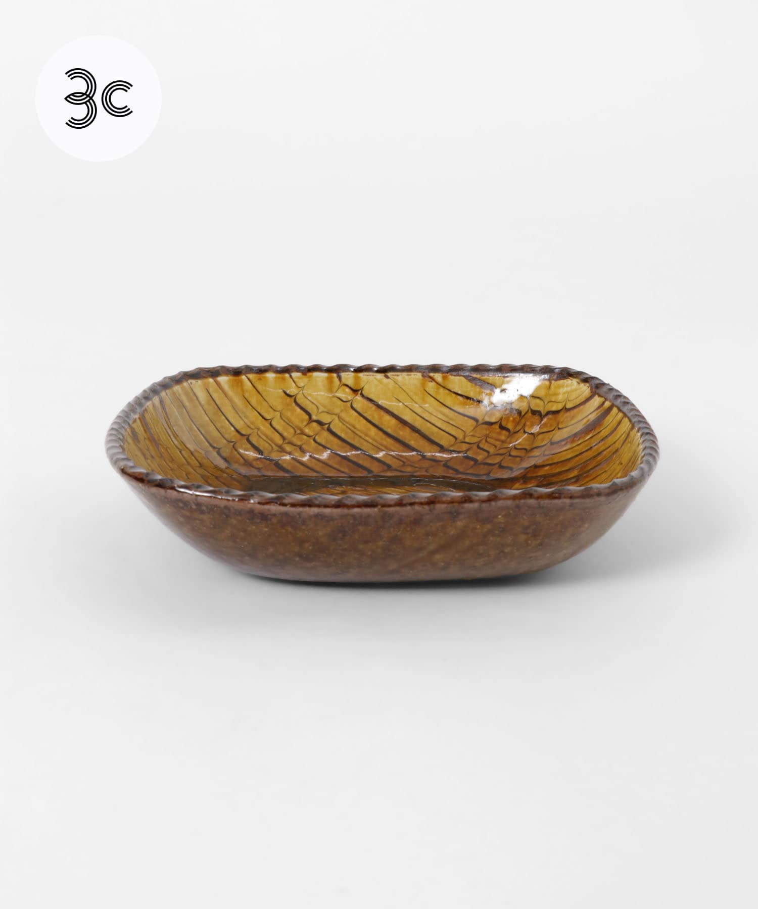 小代焼井上尚之　スリップ角鉢