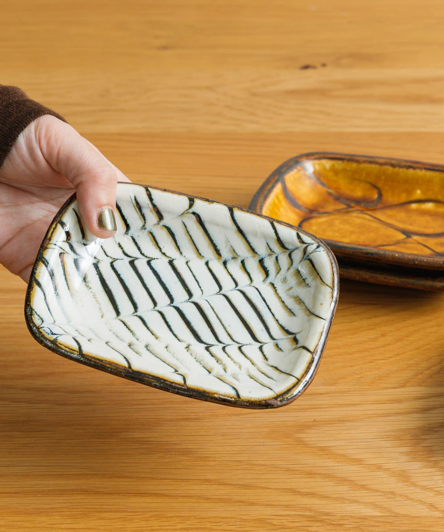 小代焼井上尚之　スリップ角皿特小 その他1 -