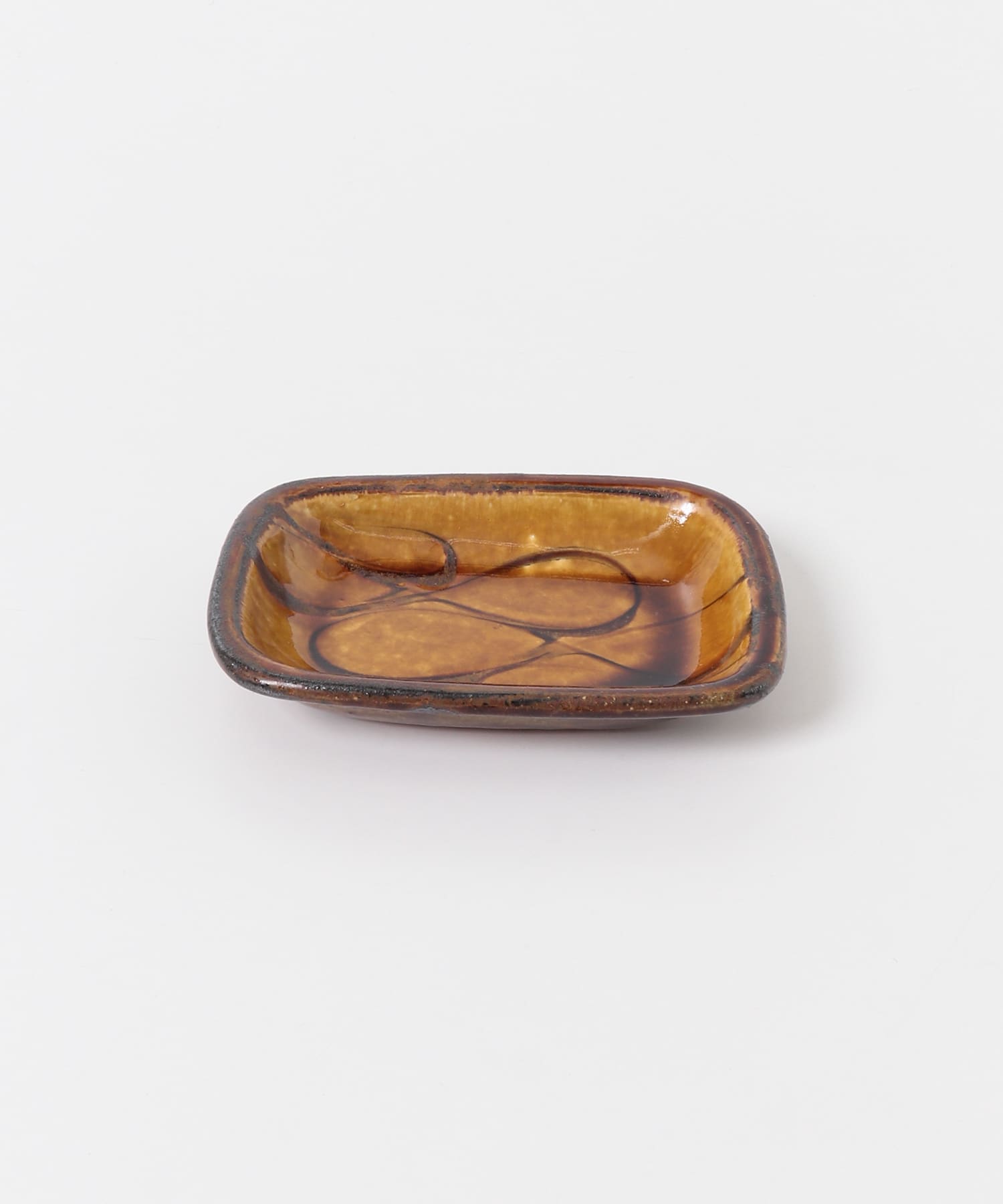 小代焼井上尚之　スリップ角皿特小