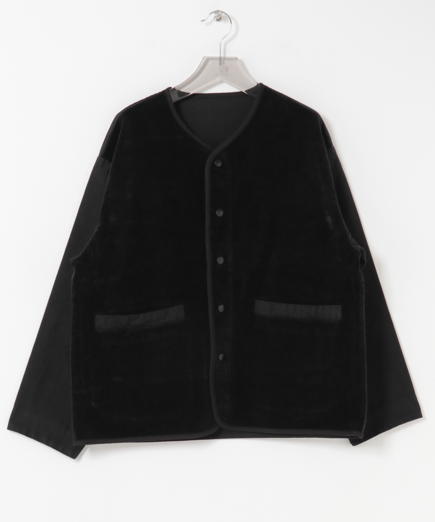 PORTER CLASSIC　MLSKN HYBRID CARDIGN BLACK 2