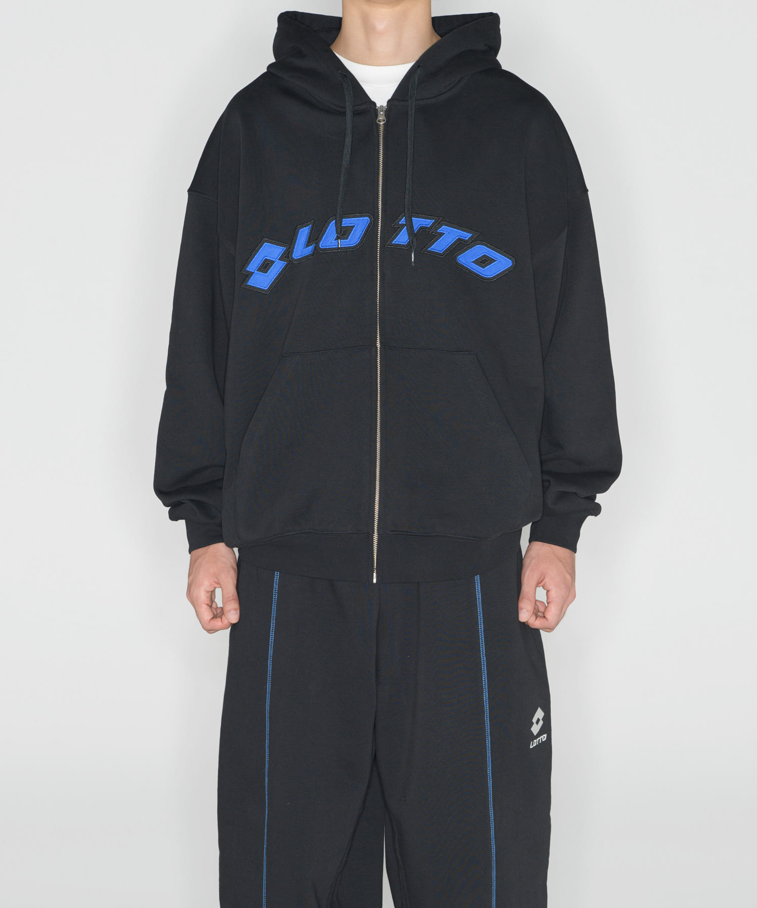 LOTTO　ARCH LOGO ZIP HOODIE BLACK M