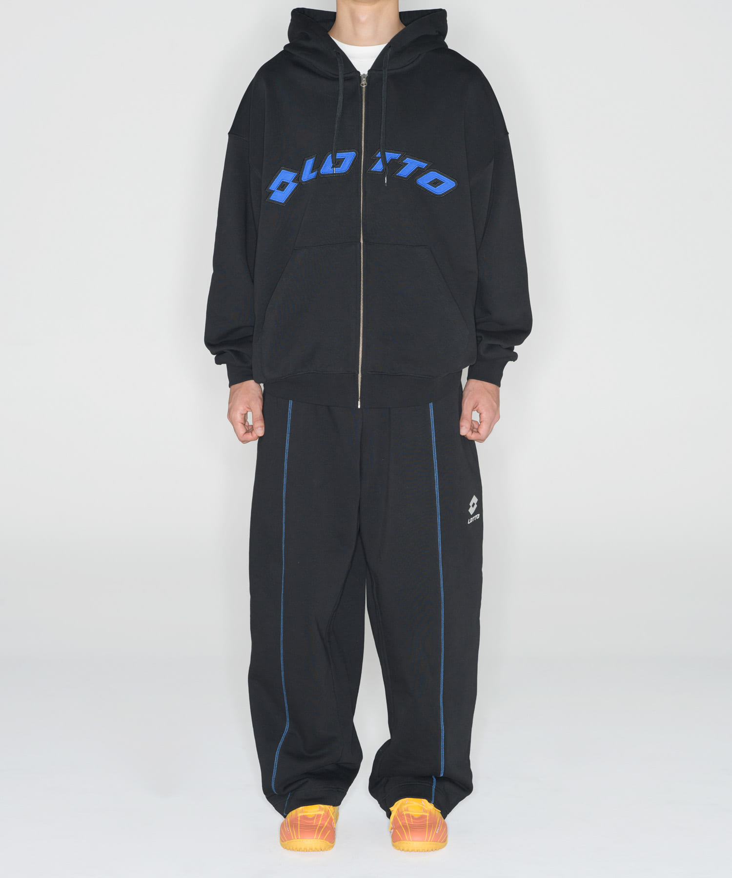 LOTTO　ARCH LOGO ZIP HOODIE BLACK M