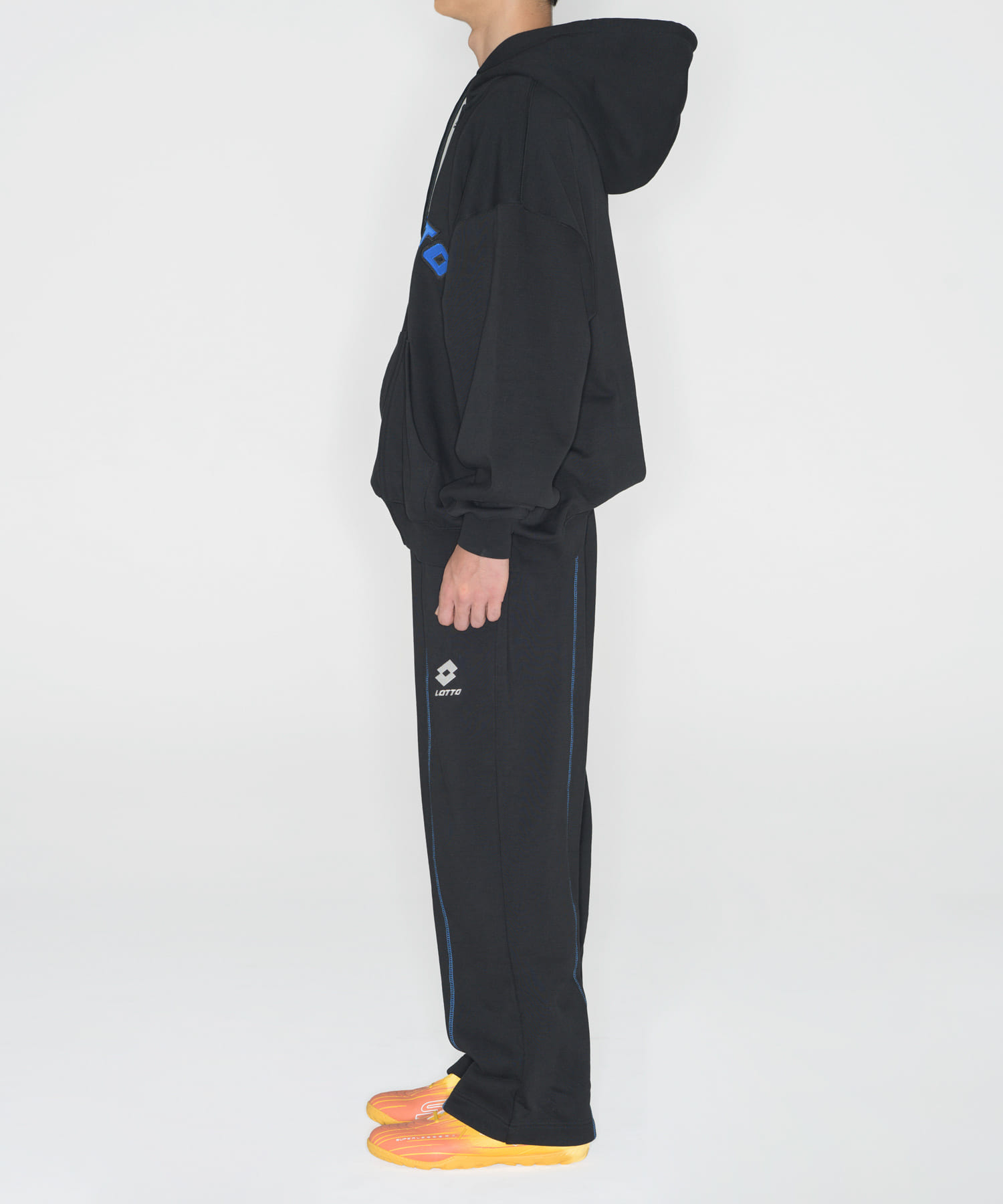 LOTTO　ARCH LOGO ZIP HOODIE BLACK M