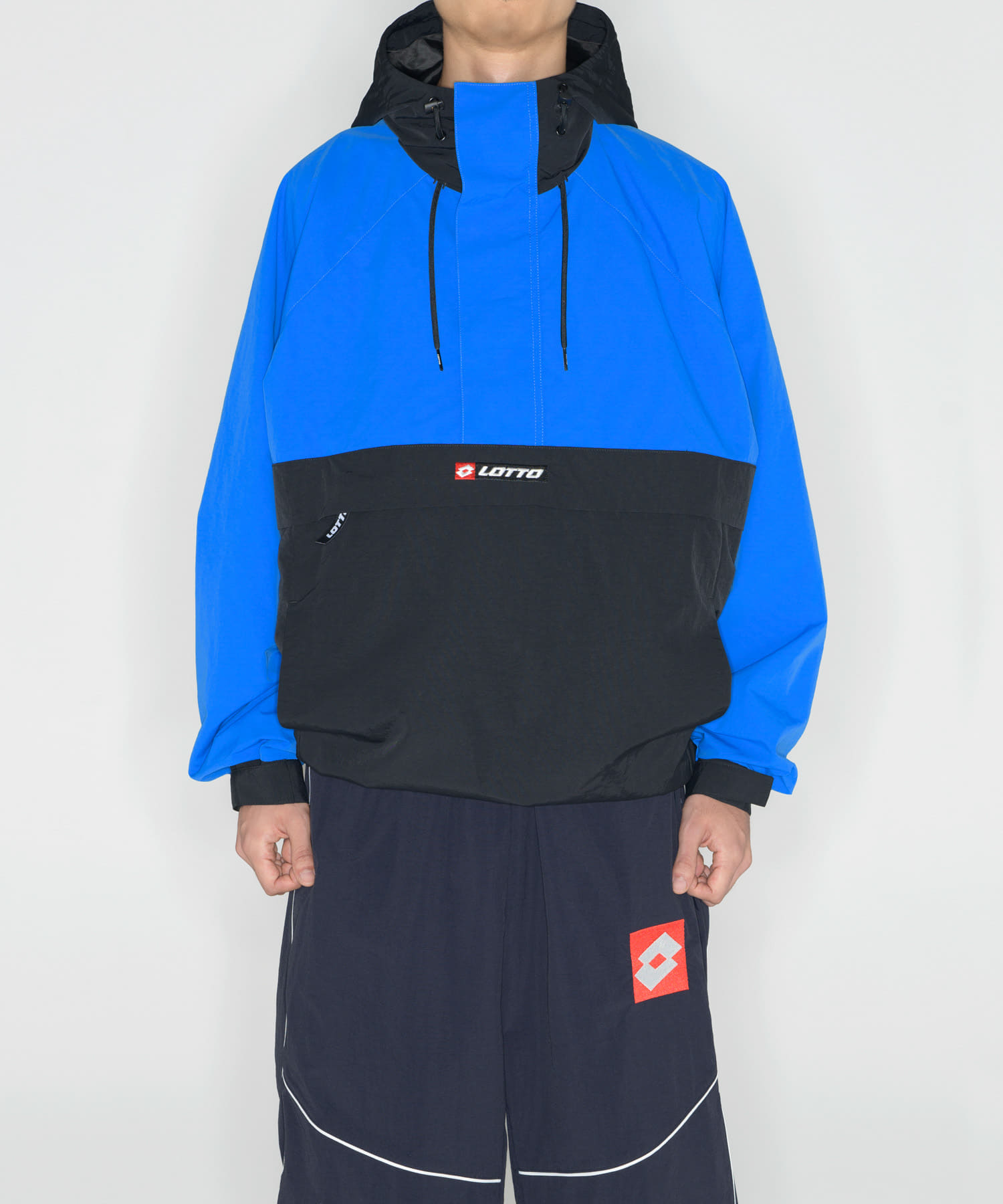 LOTTO　TWO-TONE ANORAK BLU×BLK M