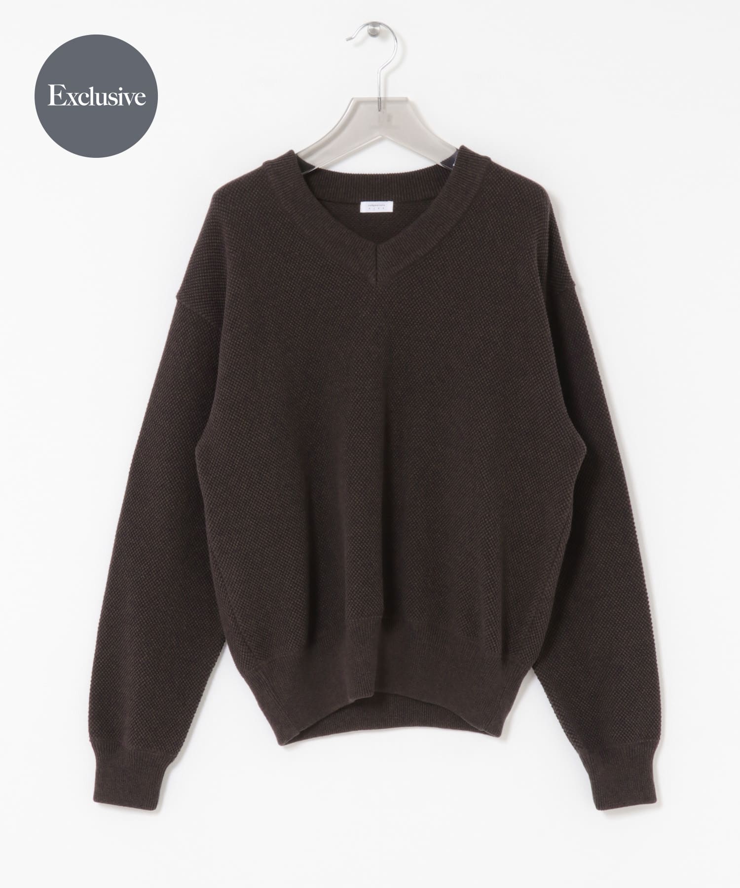 『別注』crepuscule×URBAN RESEARCH　Moss Stitch V Pullover BROWN 1
