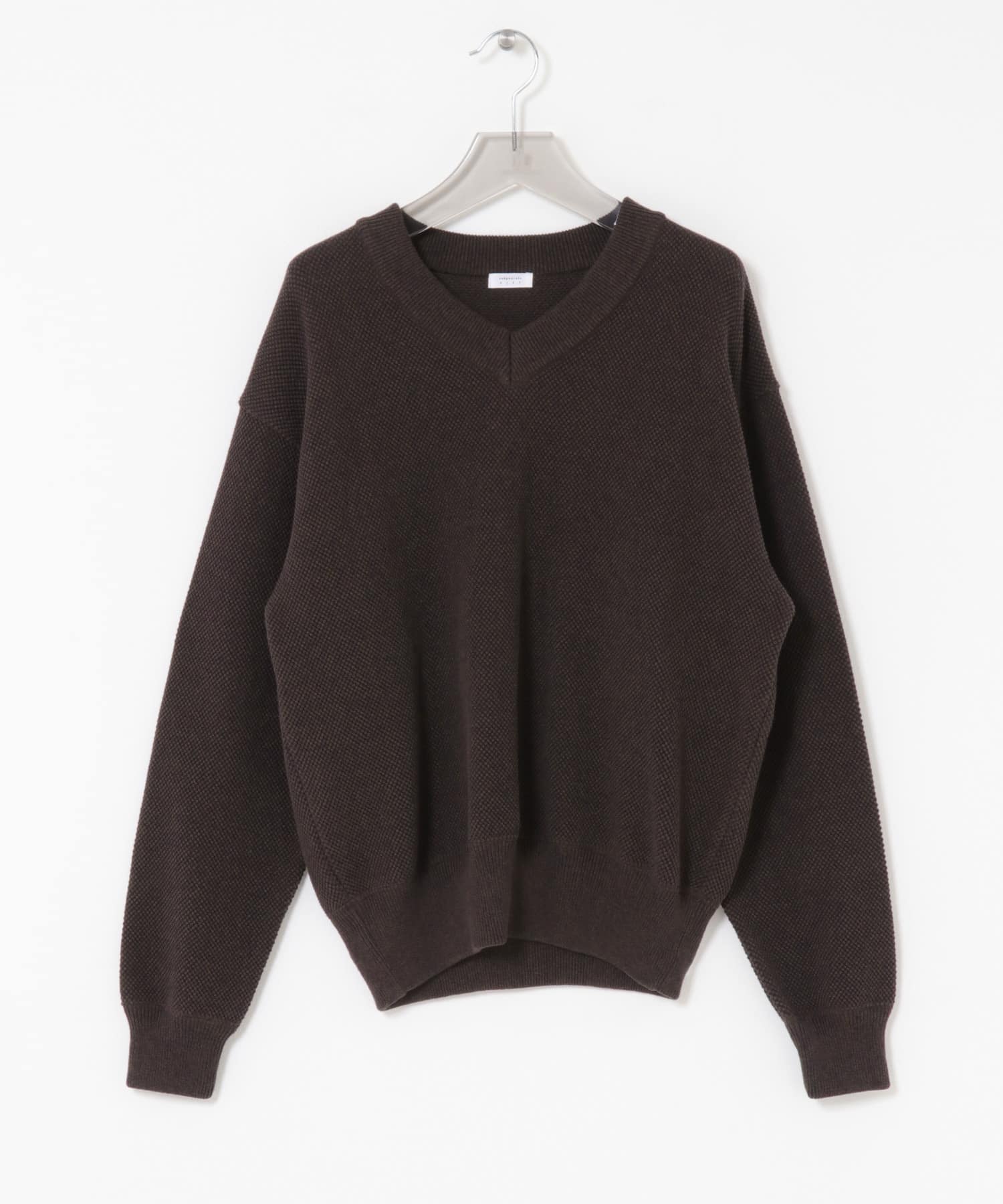 『別注』crepuscule×URBAN RESEARCH　Moss Stitch V Pullover BROWN 1