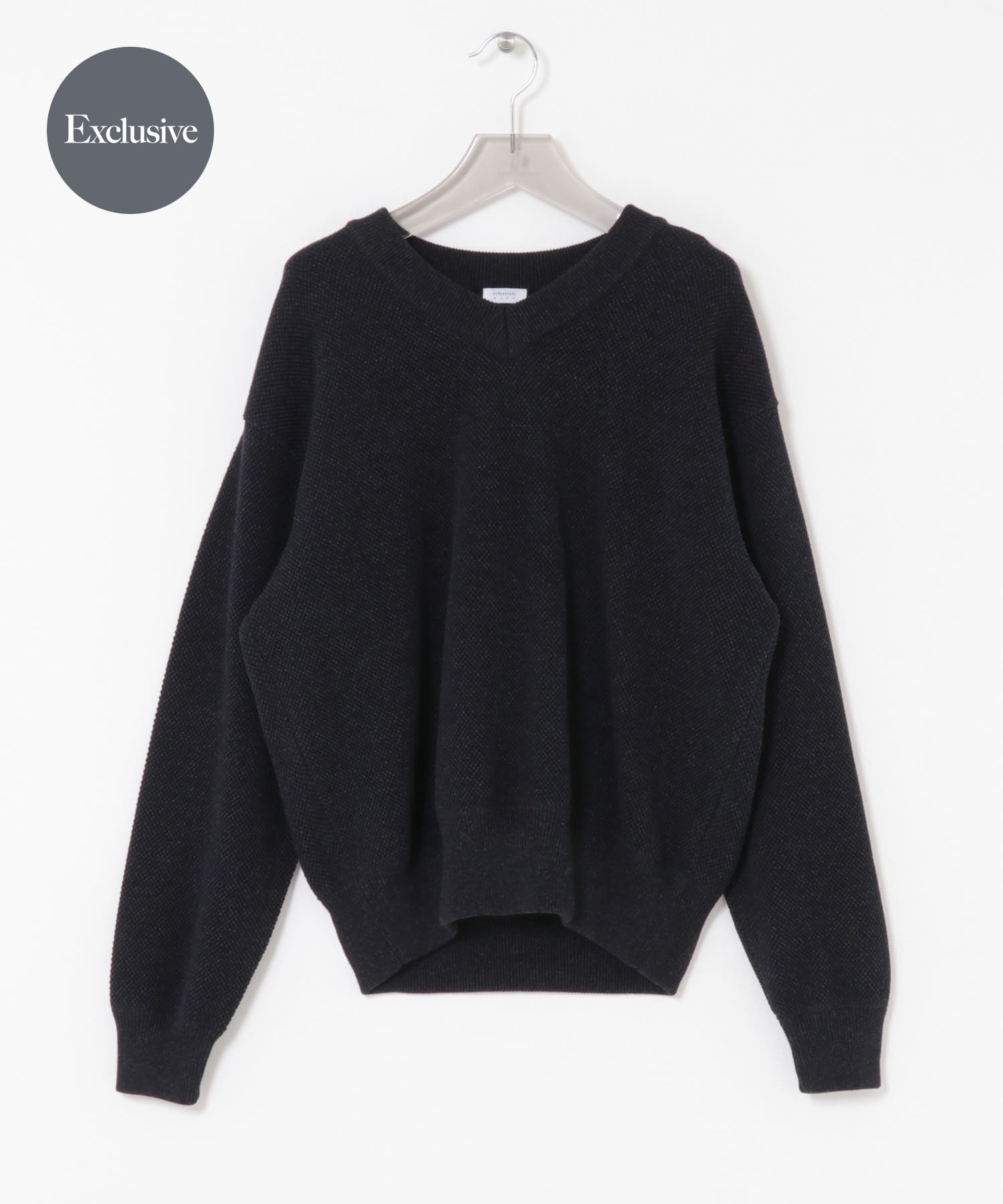 『別注』crepuscule×URBAN RESEARCH　Moss Stitch V Pullover BLACK 1