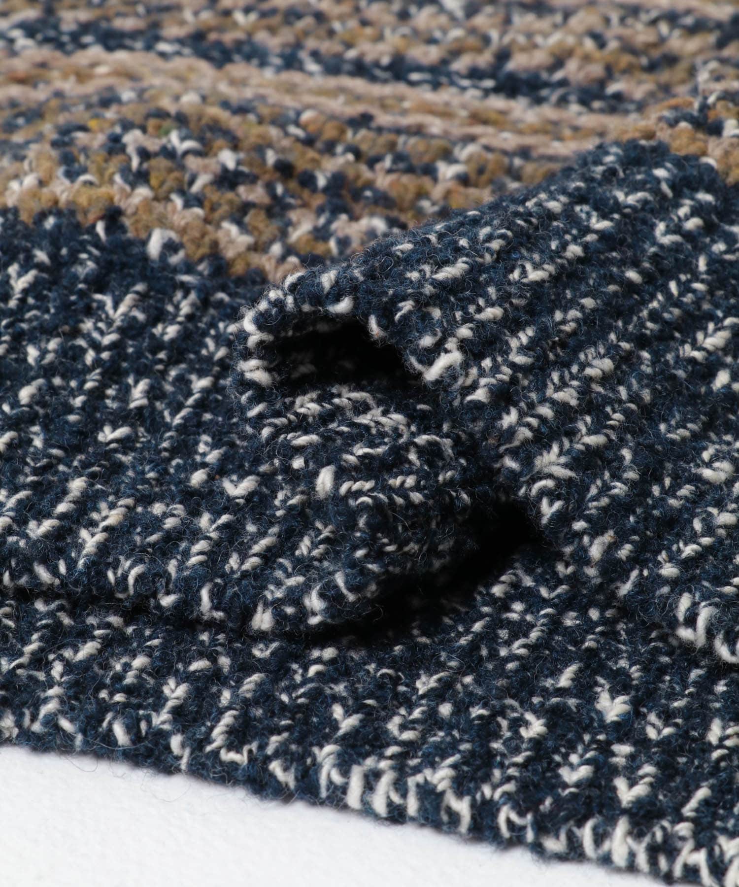 『別注』crepuscule×URBAN RESEARCH　Multi Border Mix CREW-NECK NAVY 1