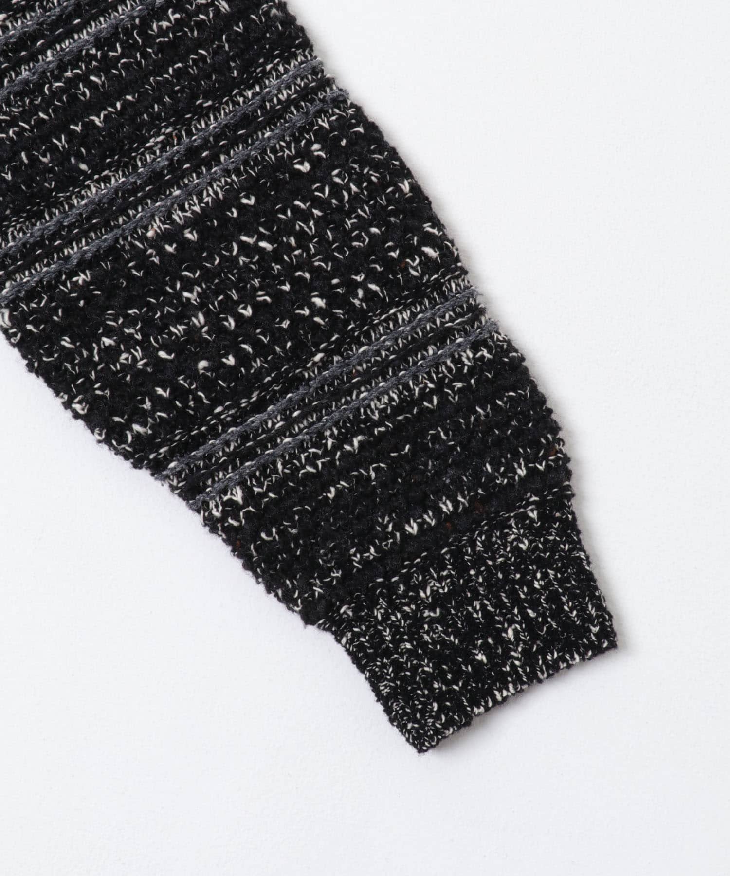 『別注』crepuscule×URBAN RESEARCH　Multi Border Mix CREW-NECK BLACK 1