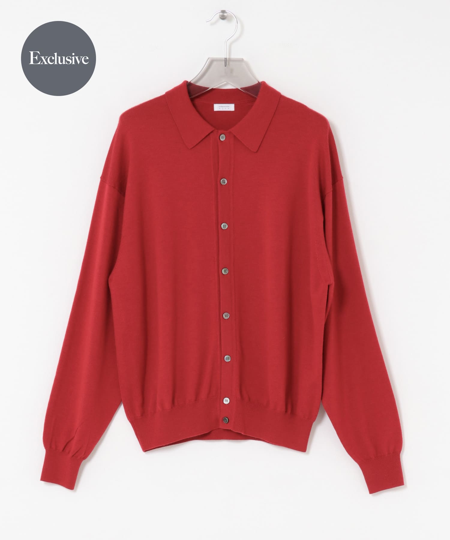 『別注』crepuscule×URBAN RESEARCH　H-G Knit Shirts BRICK 1