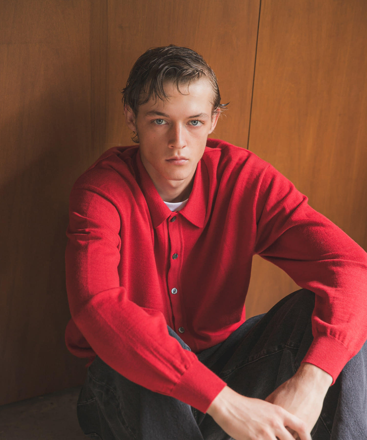 『別注』crepuscule×URBAN RESEARCH　H-G Knit Shirts BRICK 1