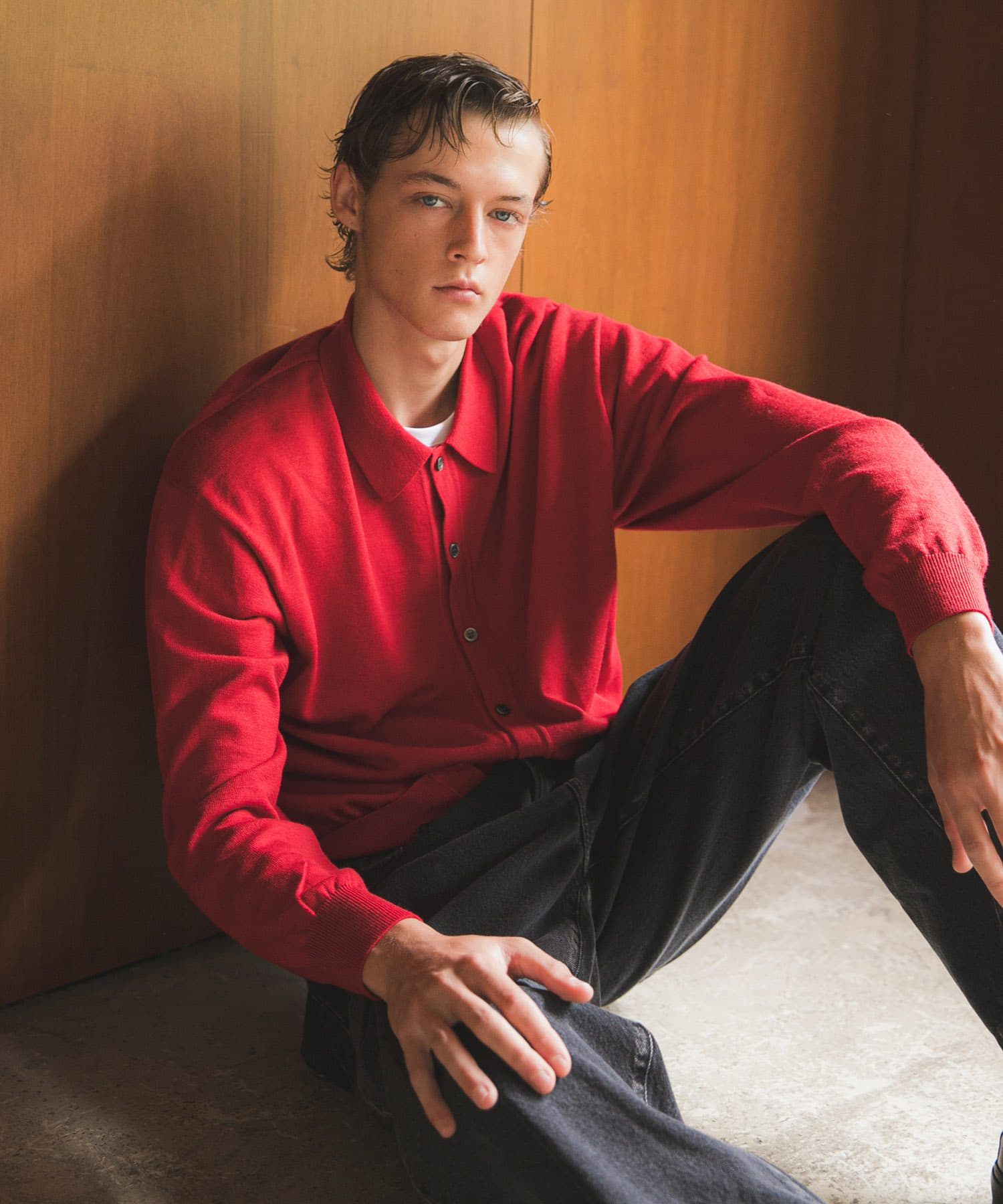 『別注』crepuscule×URBAN RESEARCH　H-G Knit Shirts BRICK 1