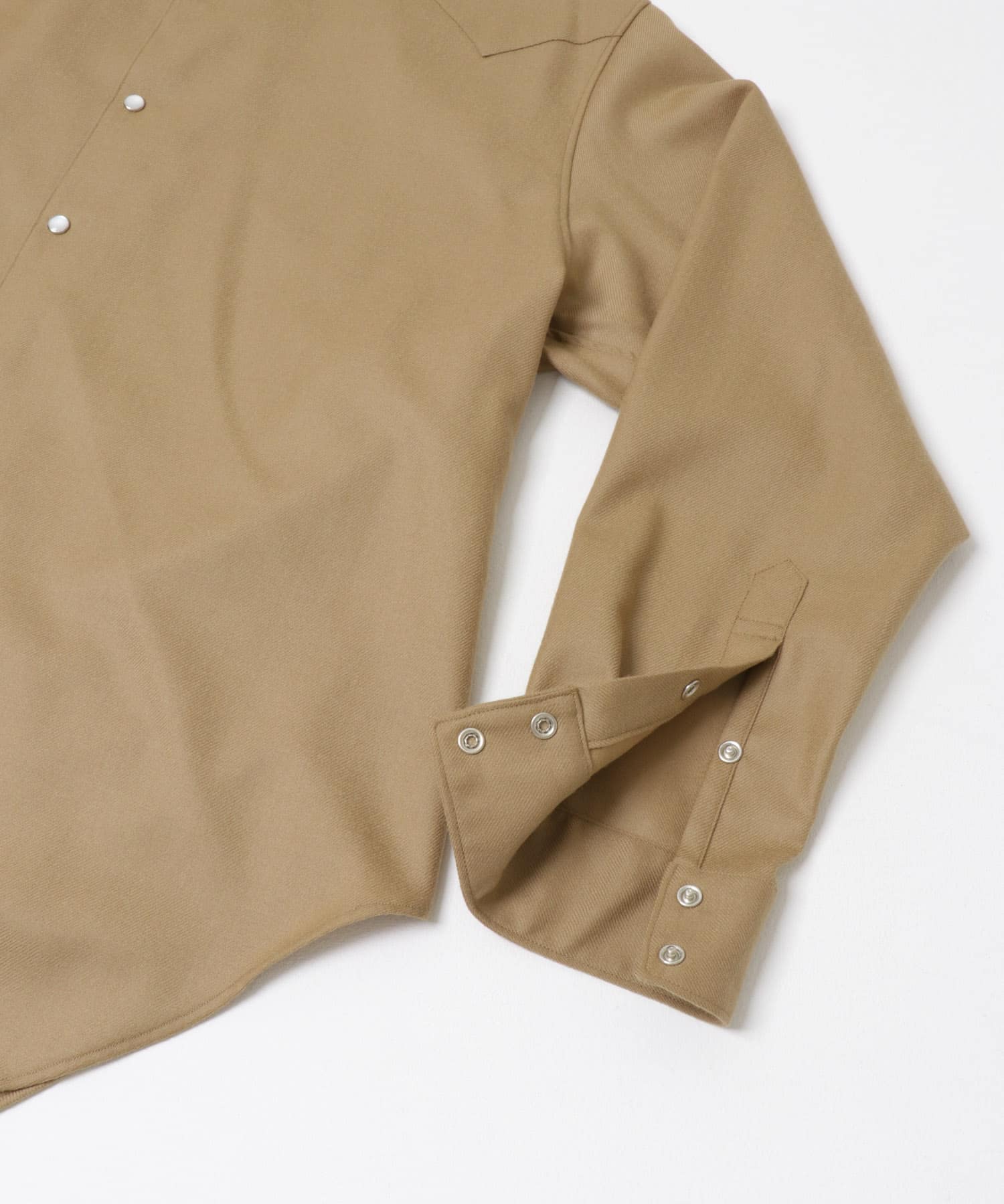 semoh　Wool Eastern Western shirts BEIGE 2