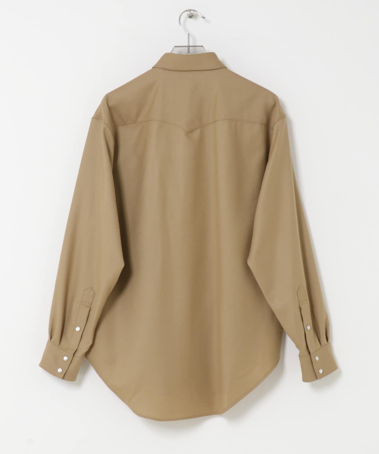 semoh　Wool Eastern Western shirts BEIGE 2