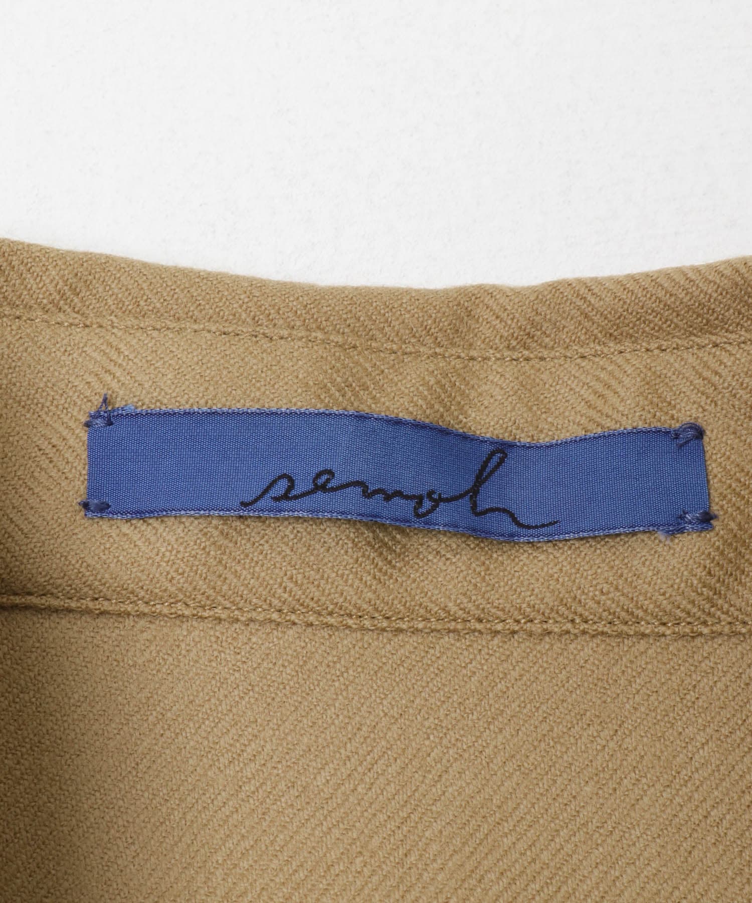 semoh　Wool Eastern Western shirts BEIGE 2