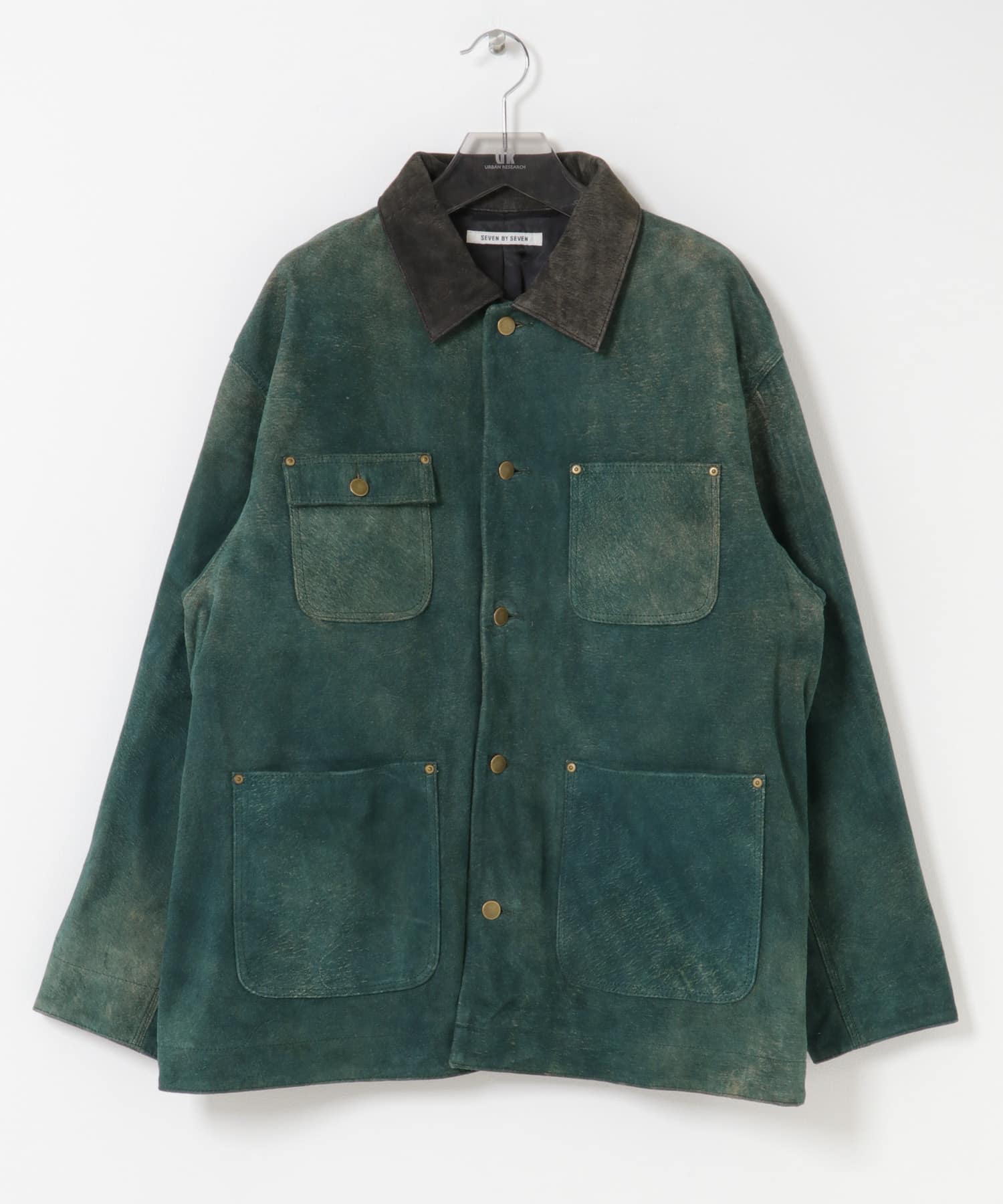 SEVEN BY SEVEN　LEATHER M.CHORE COAT