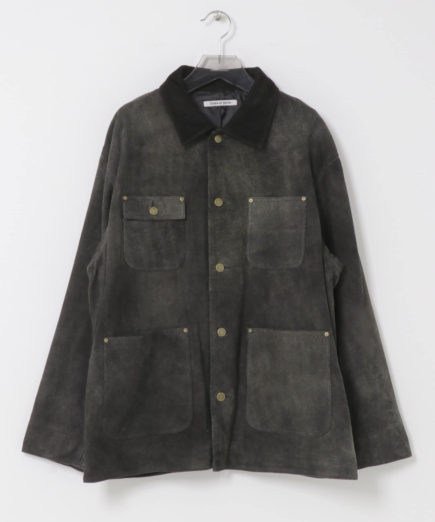 SEVEN BY SEVEN　LEATHER M.CHORE COAT