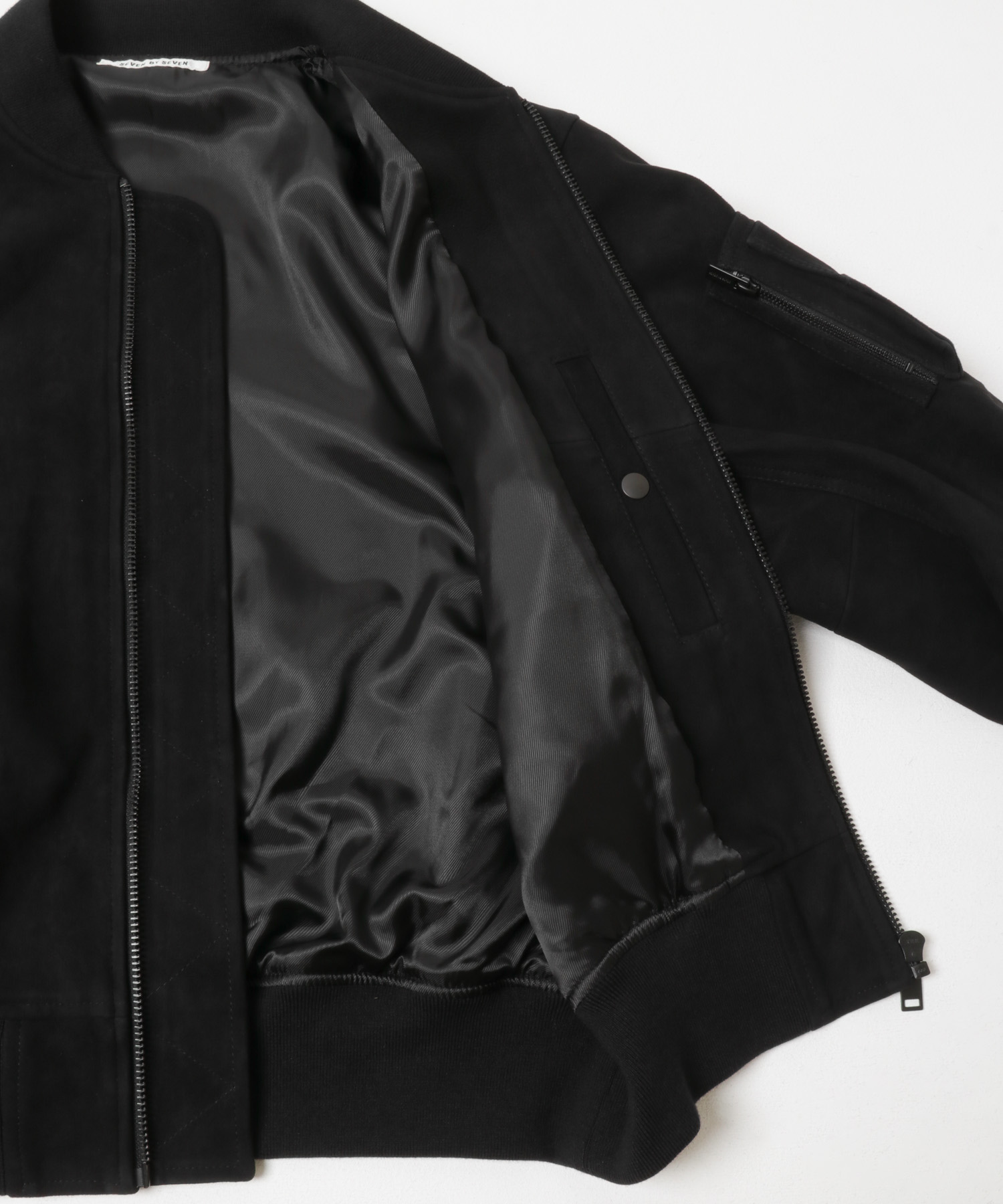 SEVEN BY SEVEN　LEATHER MA-1 BLOUSON 010 BLK M