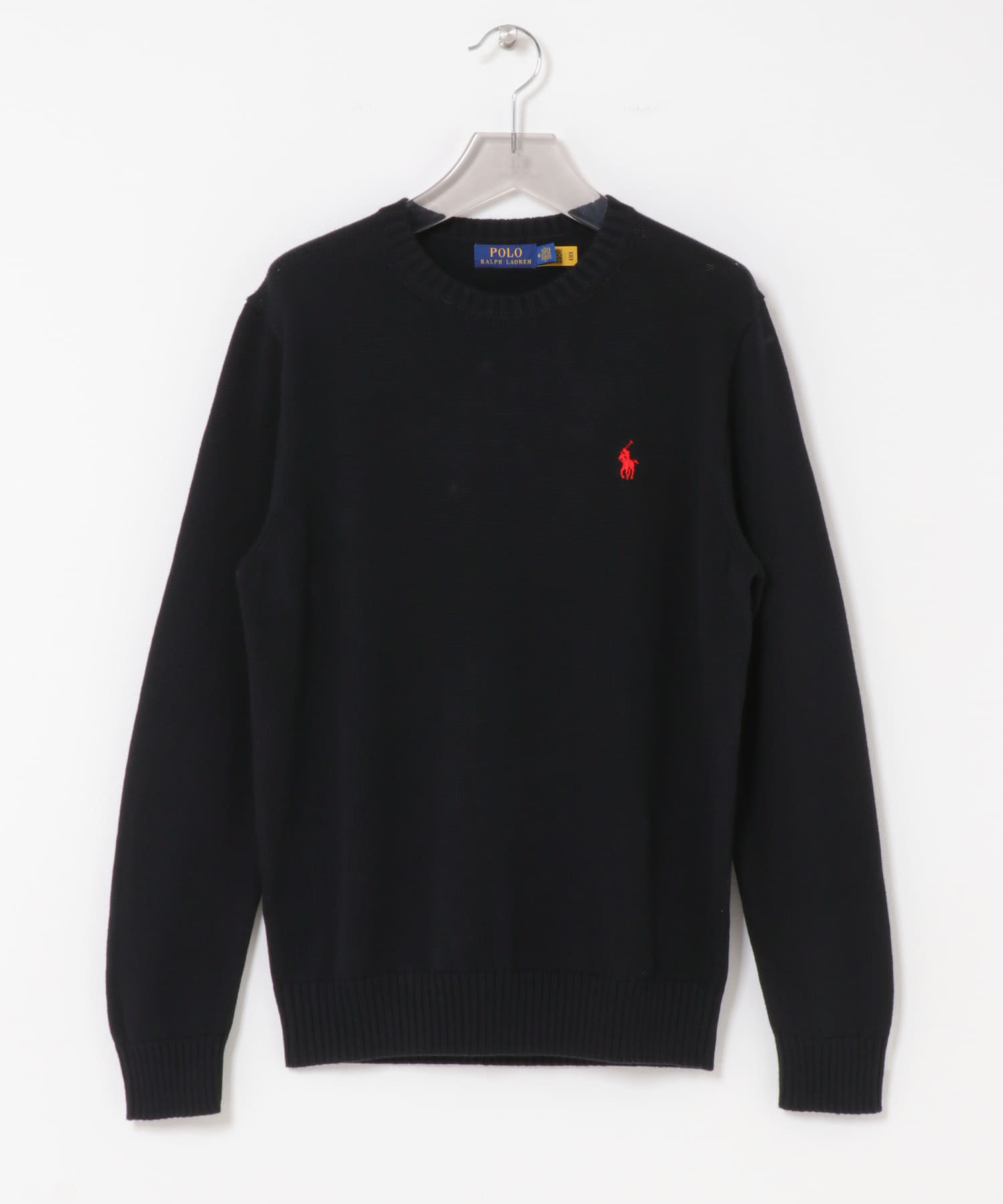 POLO RALPH LAUREN　COTTON SWEATER BLACK M