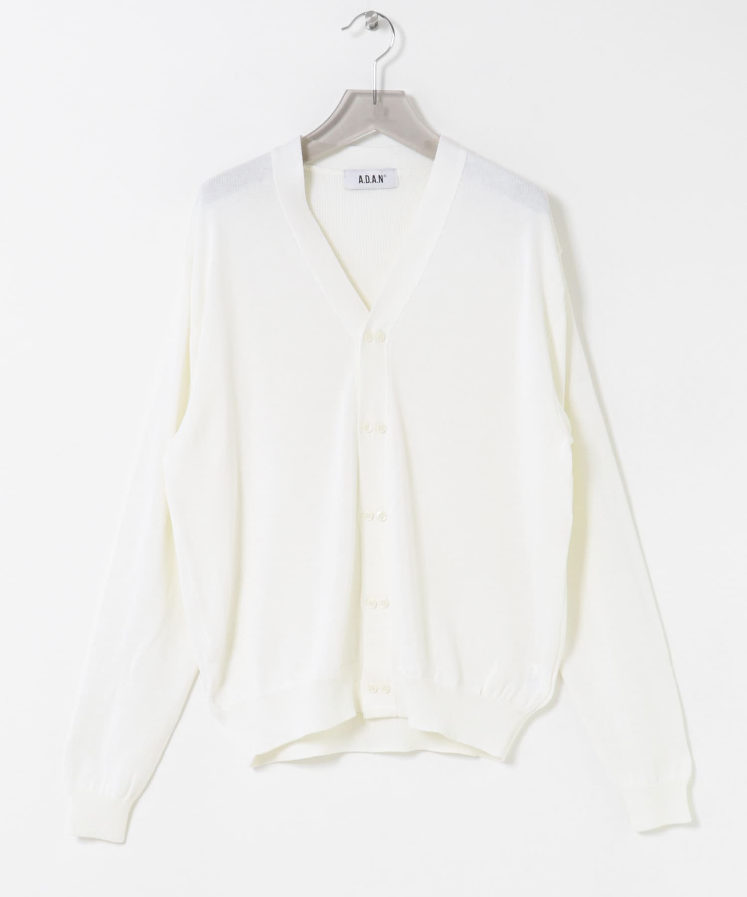 A.D.A.N　SILK 2B KNIT CARDIGAN WHITE L