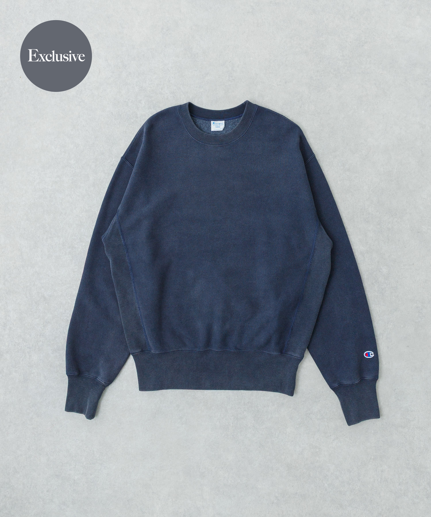 『別注』CHAMPION×URBAN RESEARCH　SNOW POWDER WASH CREW-NECK NAVY M