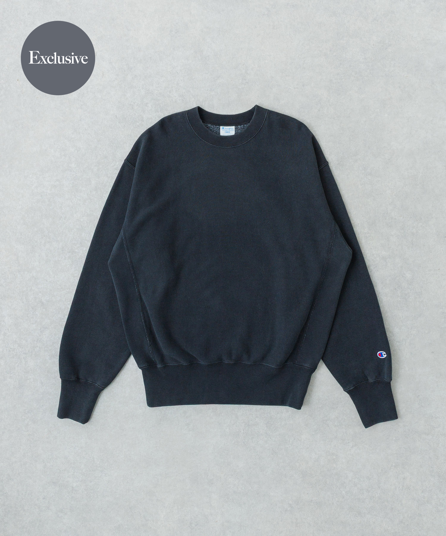 『別注』CHAMPION×URBAN RESEARCH　SNOW POWDER WASH CREW-NECK BLACK M