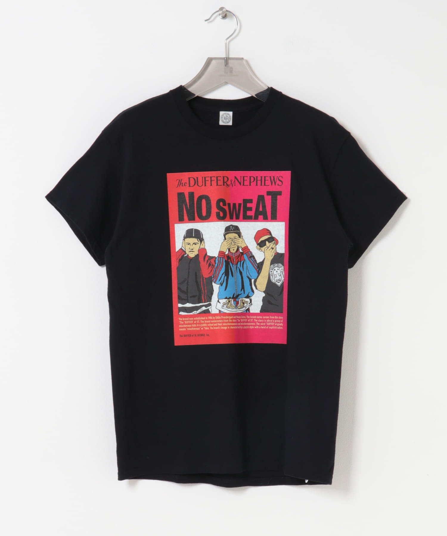 The DUFFER N NEPHEWS　SHORT-SLEEVE PRINT-T-SHIRTS NO SWEAT BLACK M