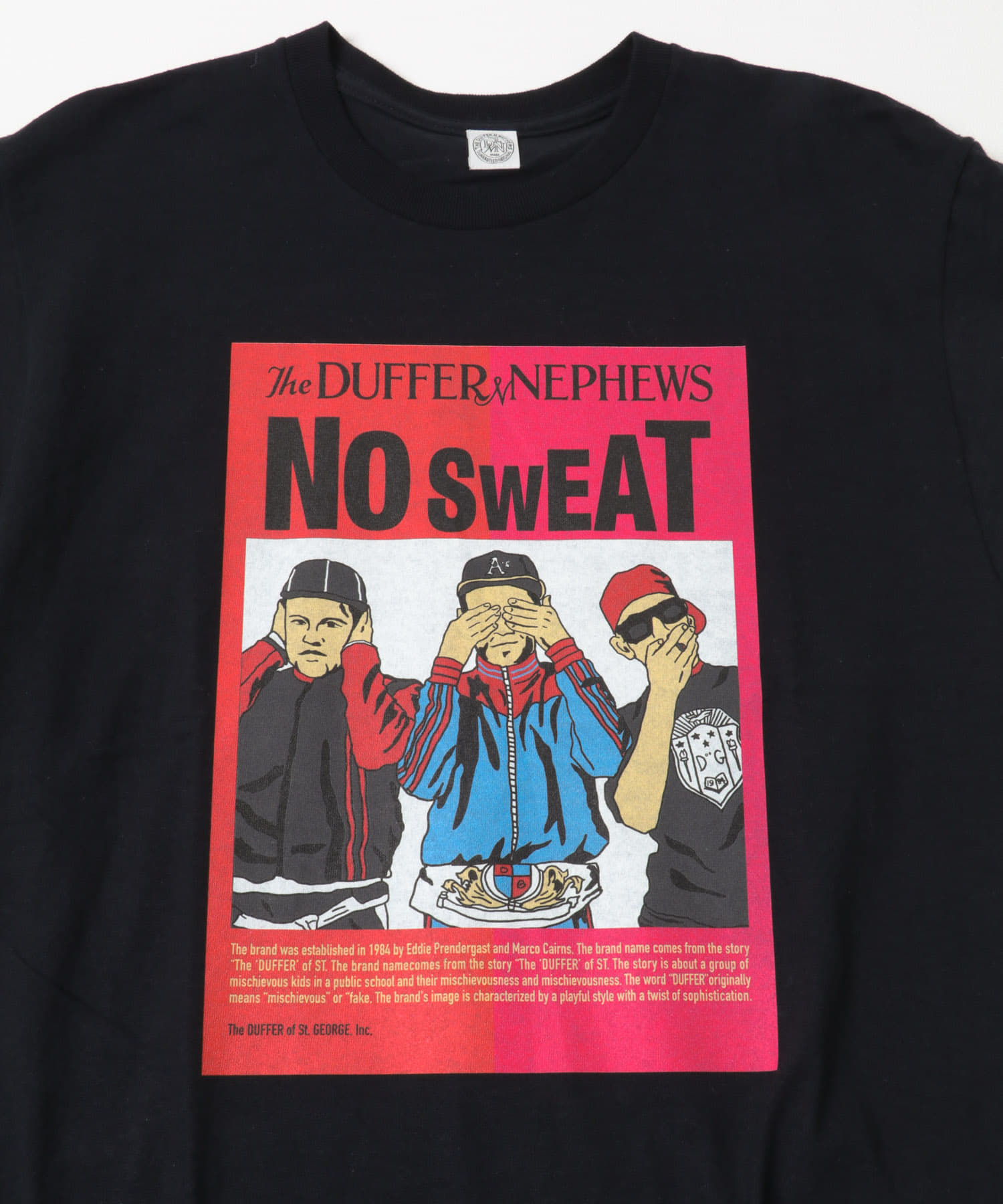 The DUFFER N NEPHEWS　SHORT-SLEEVE PRINT-T-SHIRTS NO SWEAT BLACK M