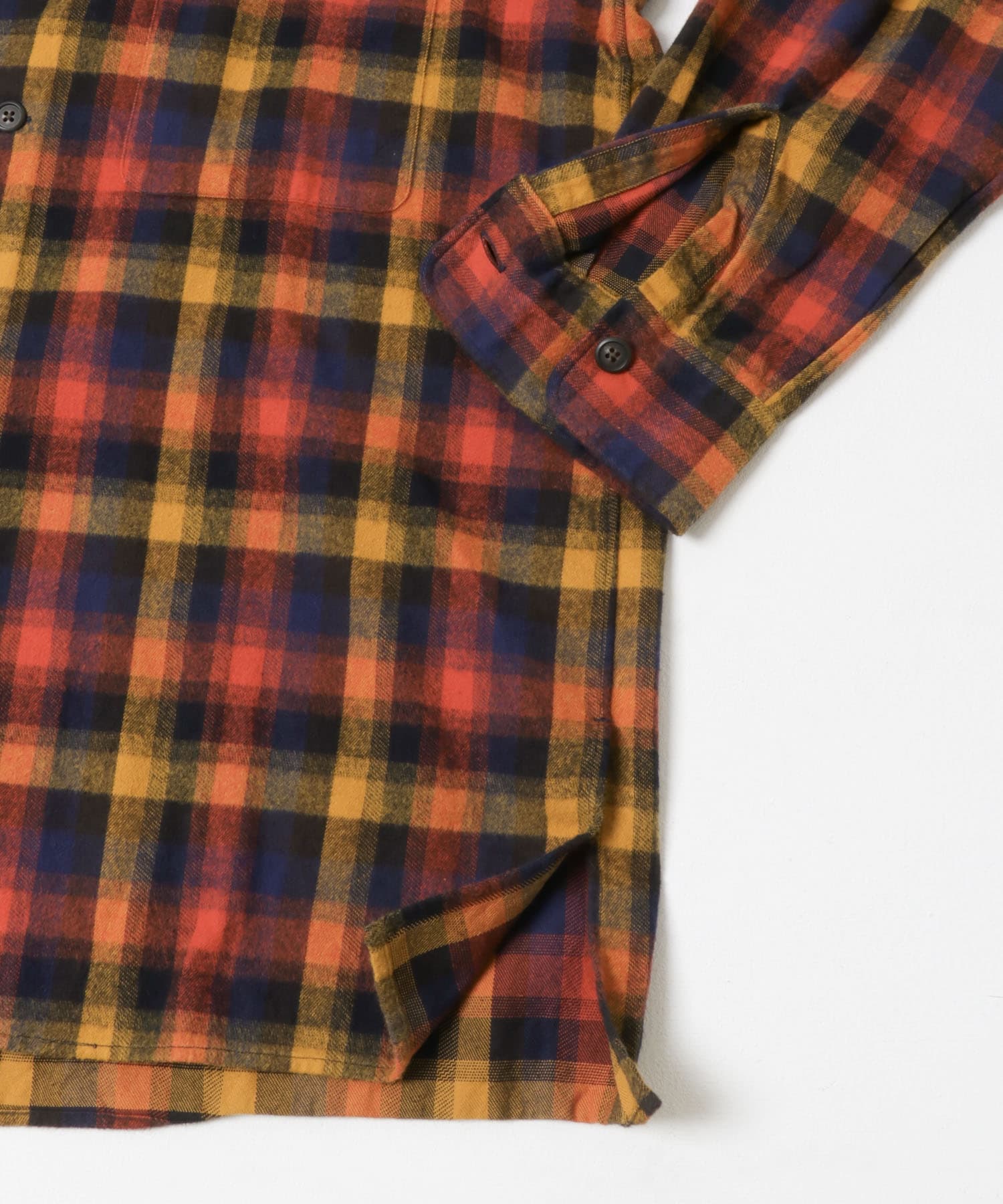 Marvine Pontiak Shirt Makers　Open Collar SHIRTS Nvy×Or CH Comfort