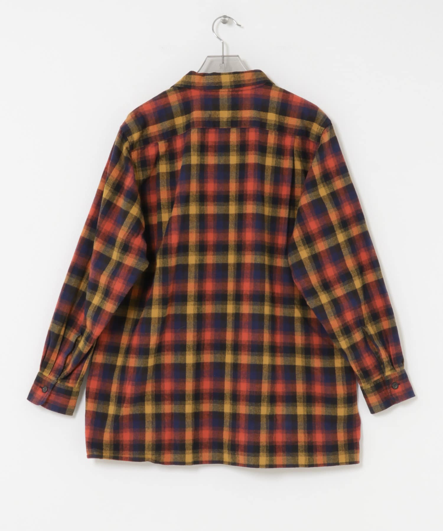 Marvine Pontiak Shirt Makers　Open Collar SHIRTS Nvy×Or CH Comfort