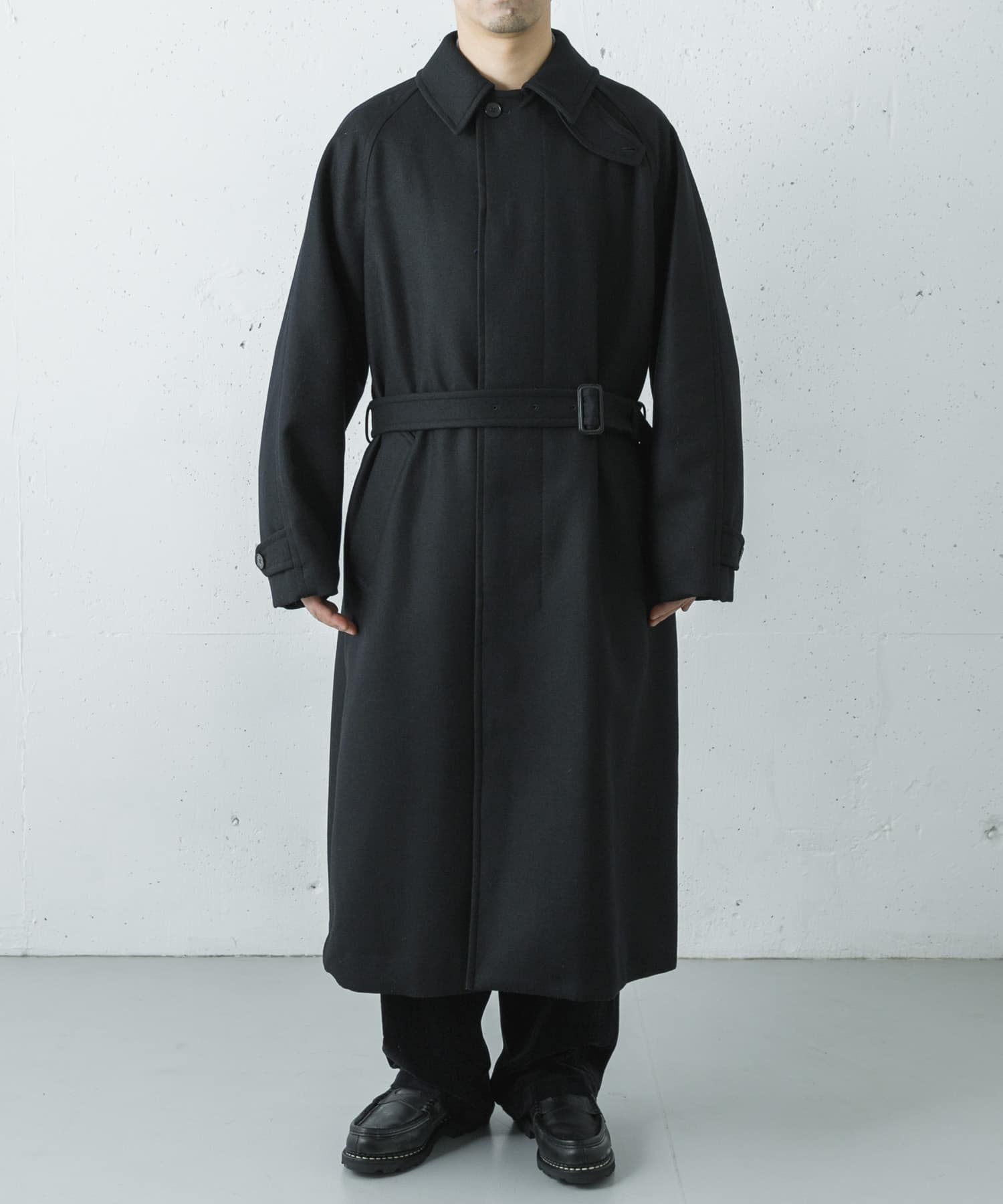 YLEVE SUPER100'S WOOL MELTON COAT(4 010 BLACK): アウター｜URBAN