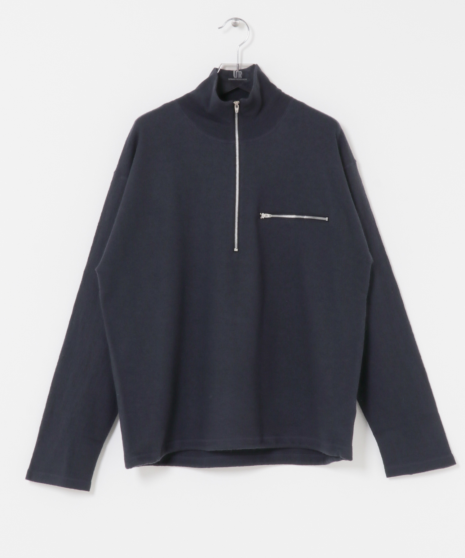 YLEVE　M.WOOL KNIT HALF ZIP PULLOVER 120 S NAVY 4