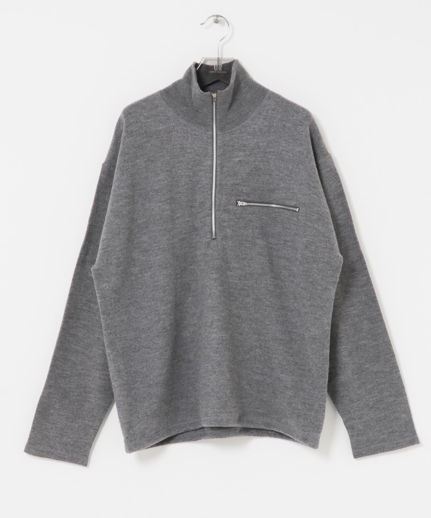 YLEVE　M.WOOL KNIT HALF ZIP PULLOVER